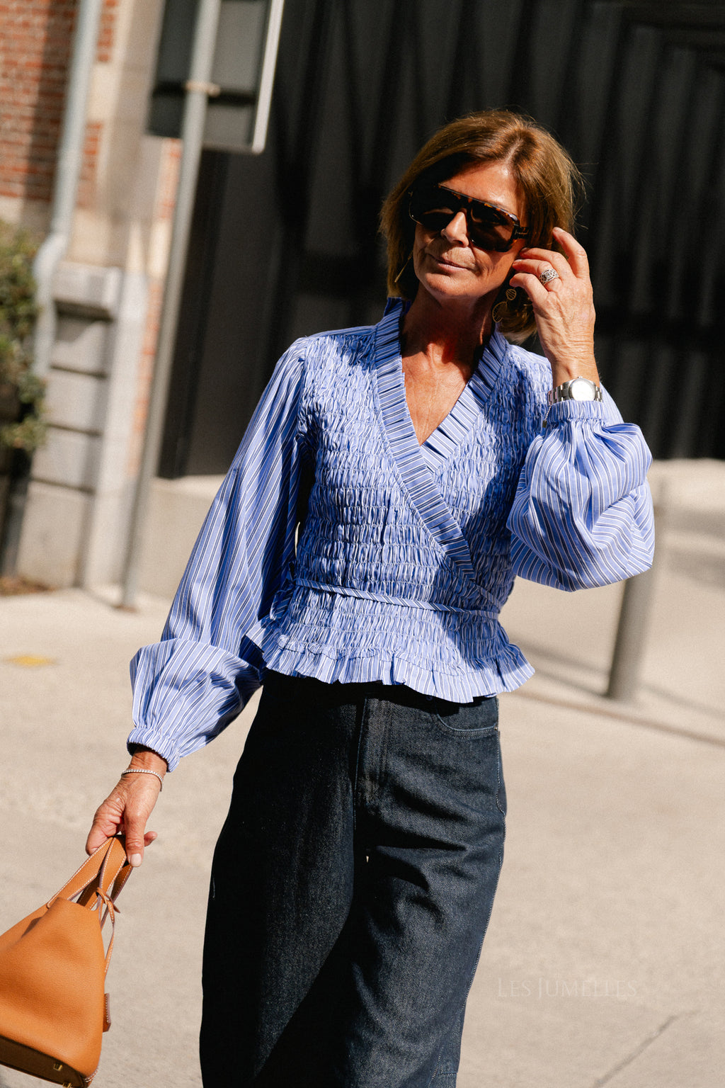 Debby longsleeve blouse stripe blue