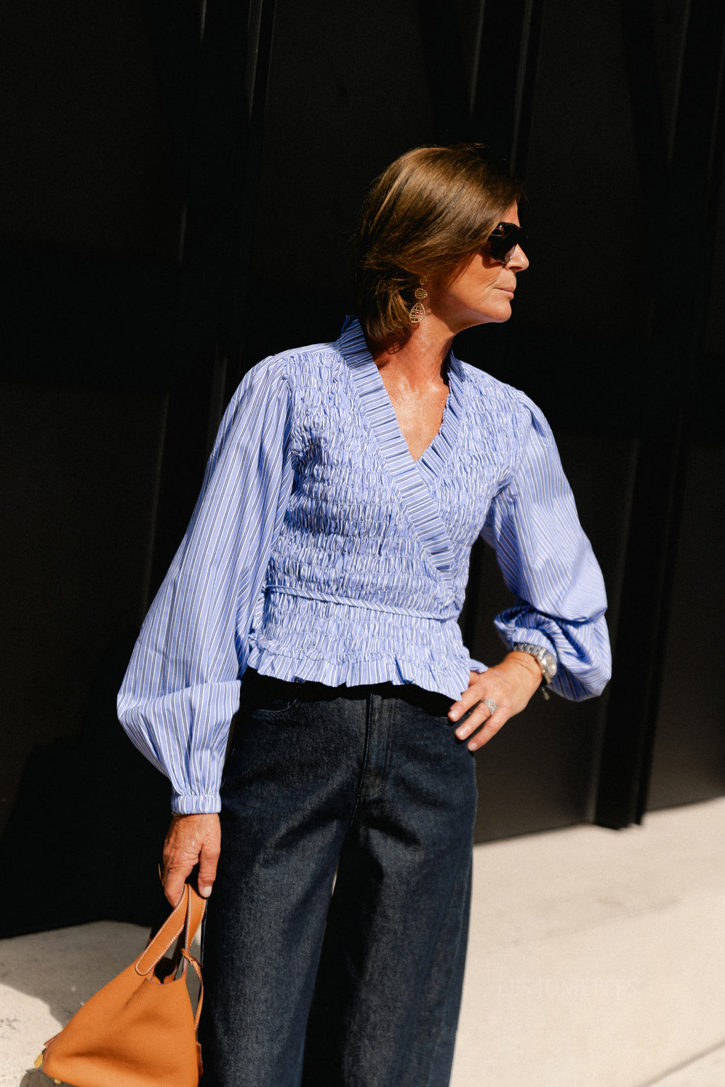 Debby longsleeve blouse stripe blue