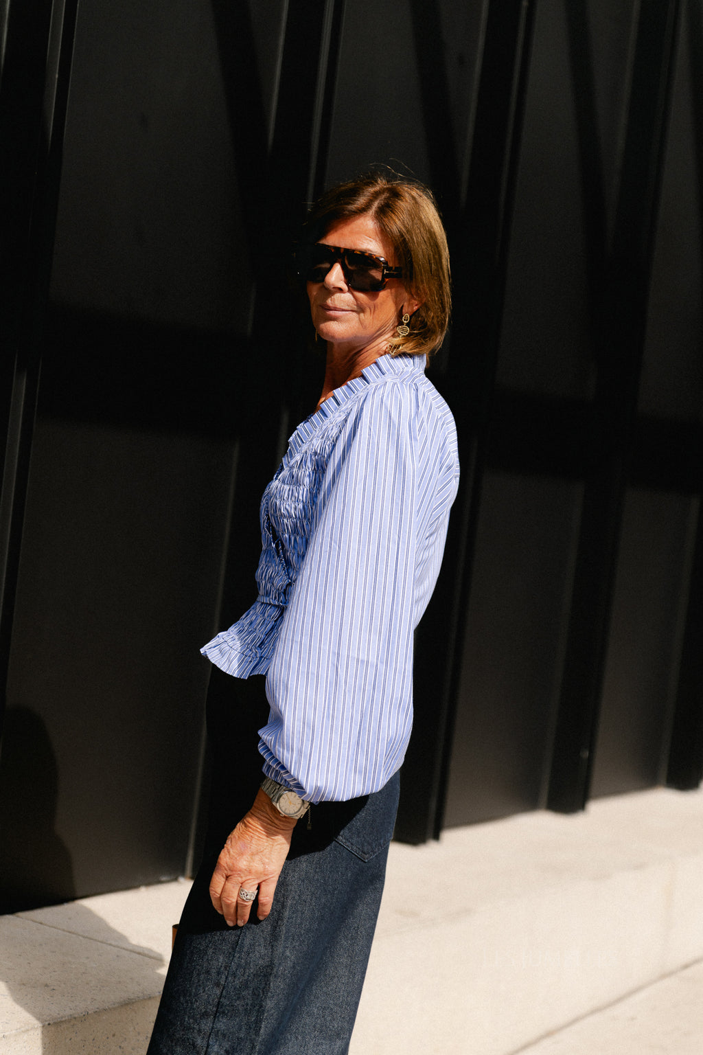 Debby longsleeve blouse stripe blue