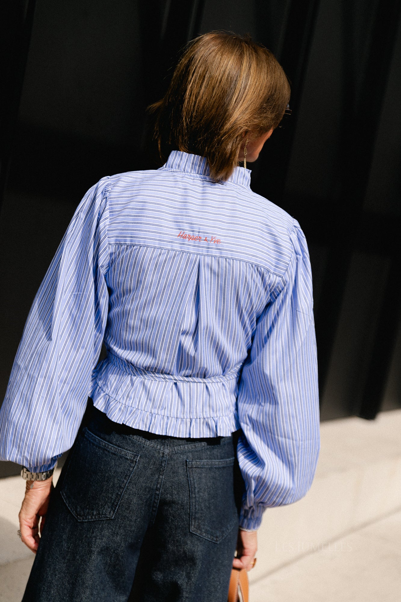 Debby longsleeve blouse stripe blue
