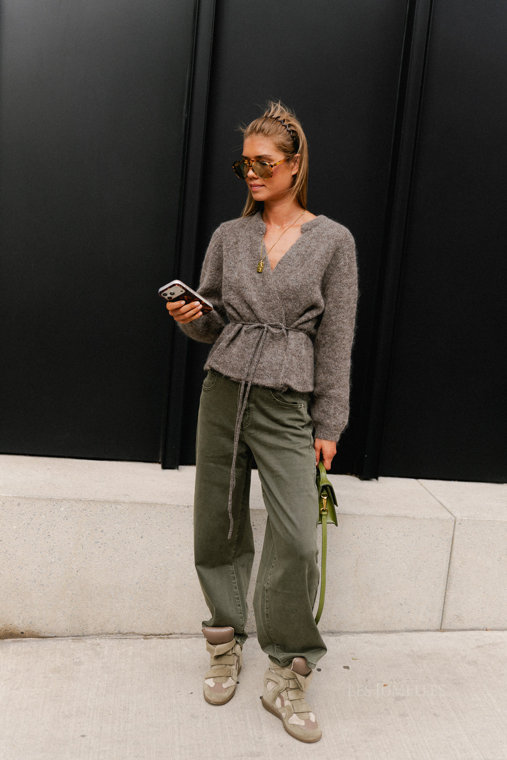 Frederique balloon fit jeans military