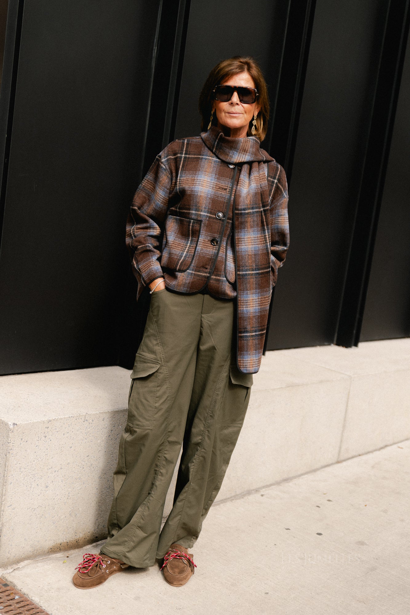 YASCalino LS scarf jacket carafe/caline check