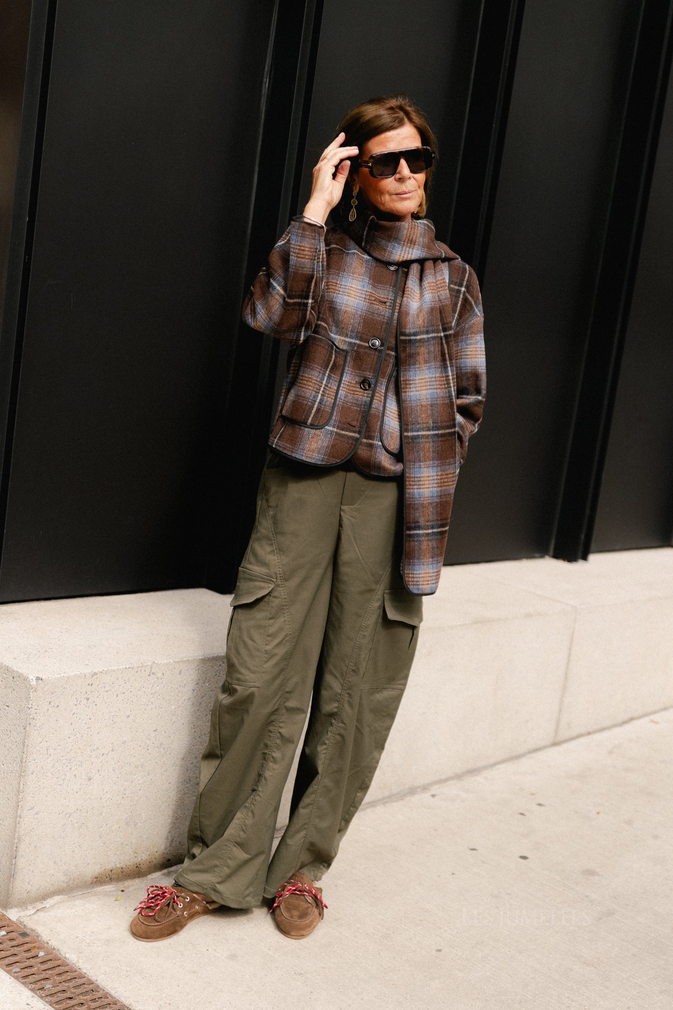 YASCalino LS scarf jacket carafe/caline check