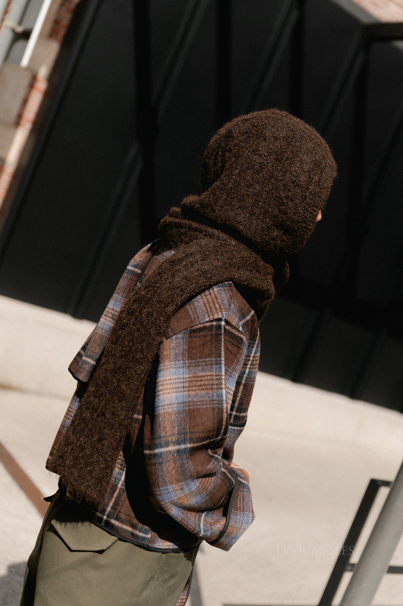 OBJMilu cable scarf knit balaclava java