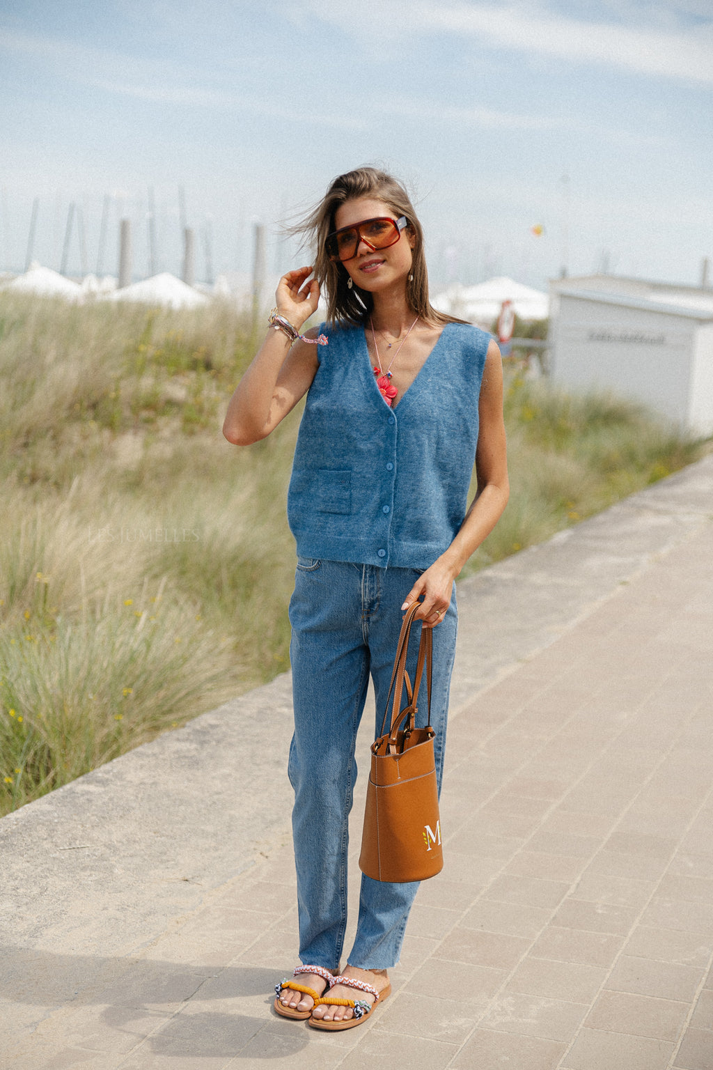 SLFEllin HW rechte jeans lichtblauw denim