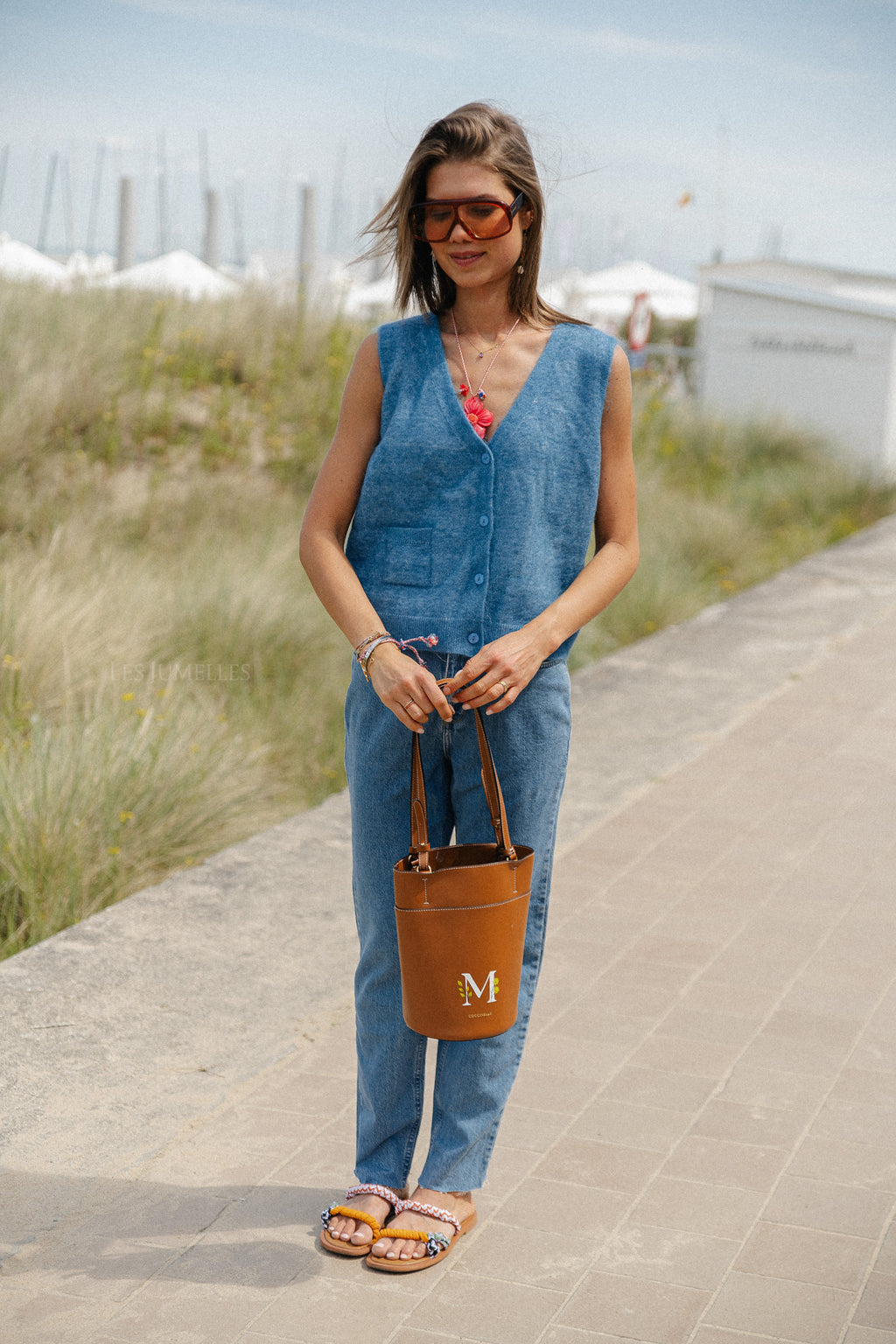 SLFEllin HW rechte jeans lichtblauw denim