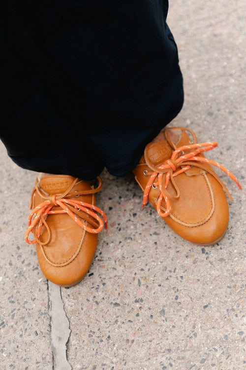 PAYasma lace fur loafers tan