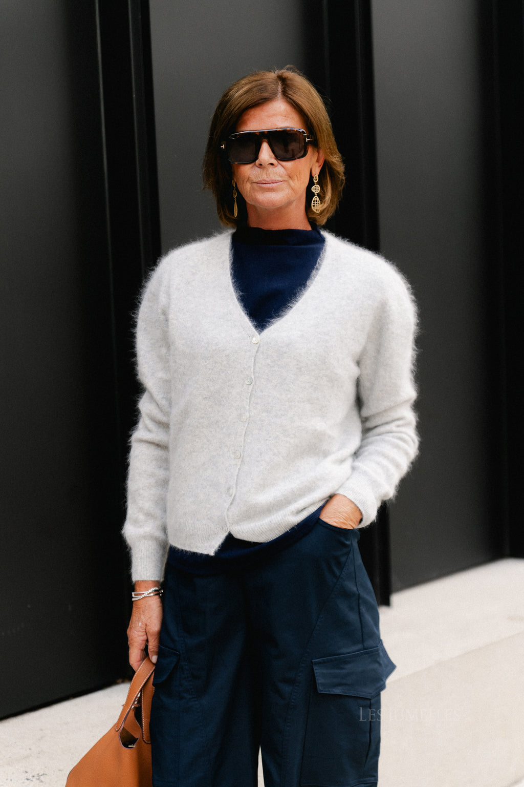 Eveline knitted cardigan grey melange