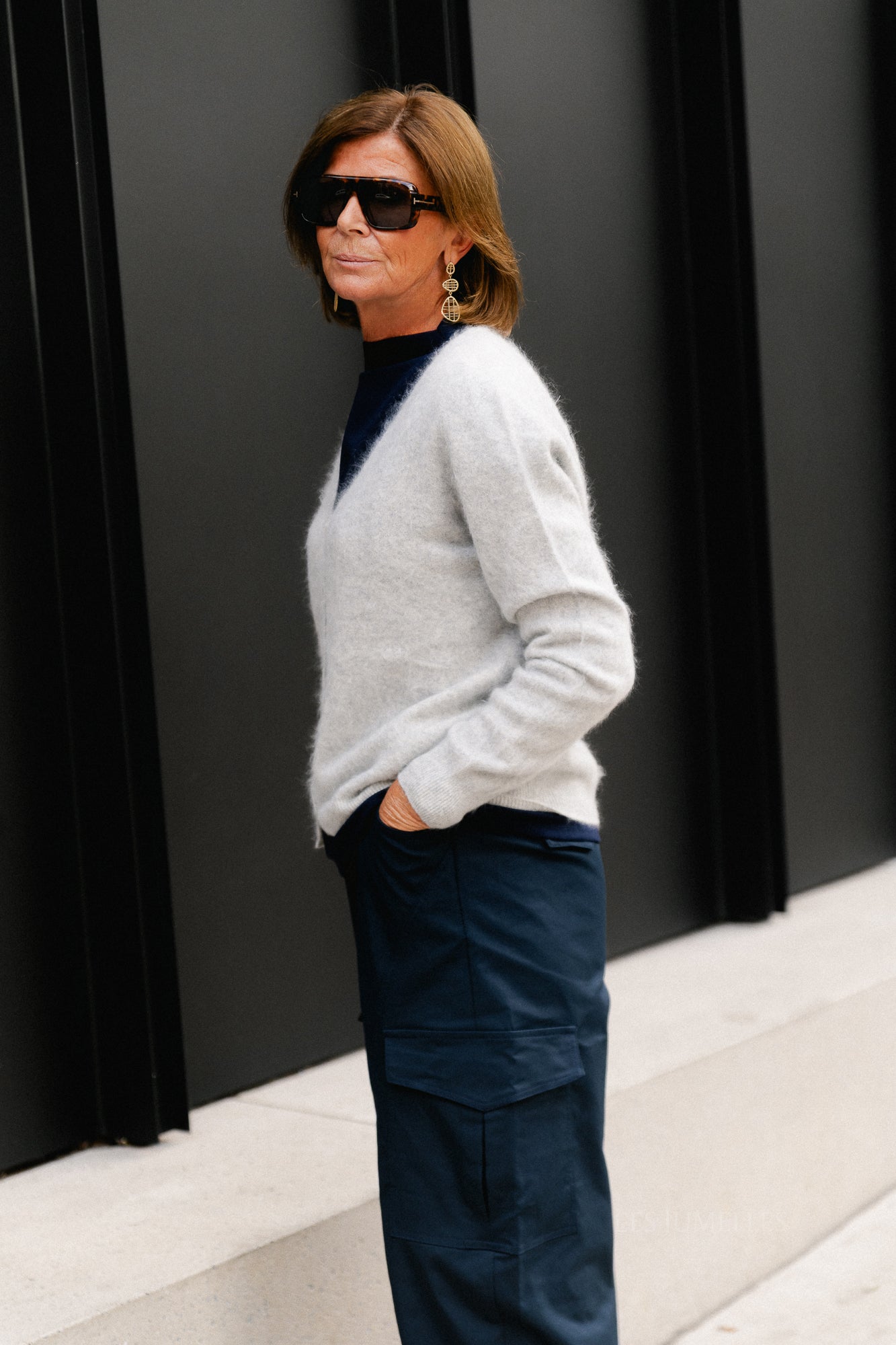 Eveline knitted cardigan grey melange