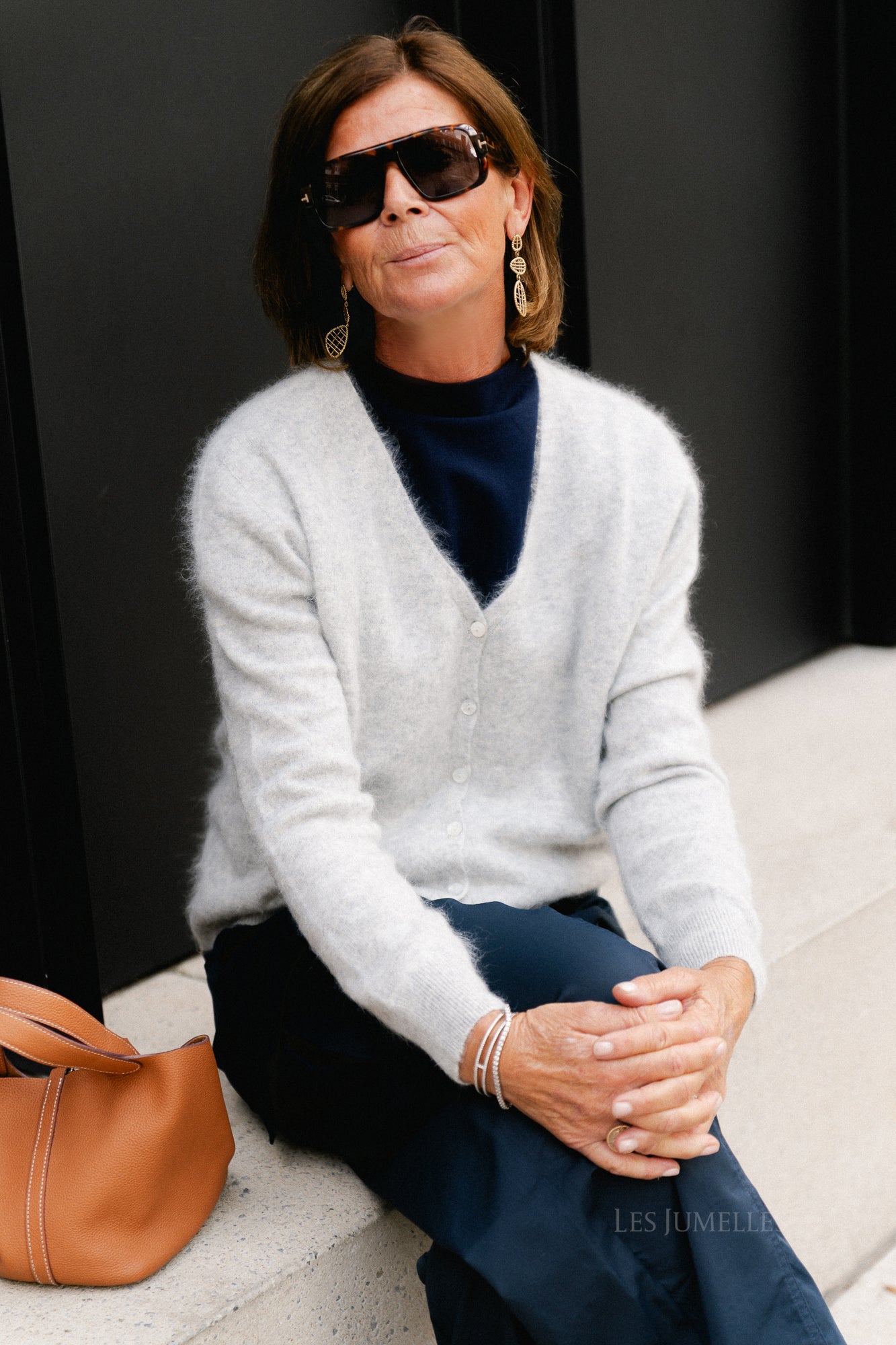 Eveline knitted cardigan grey melange