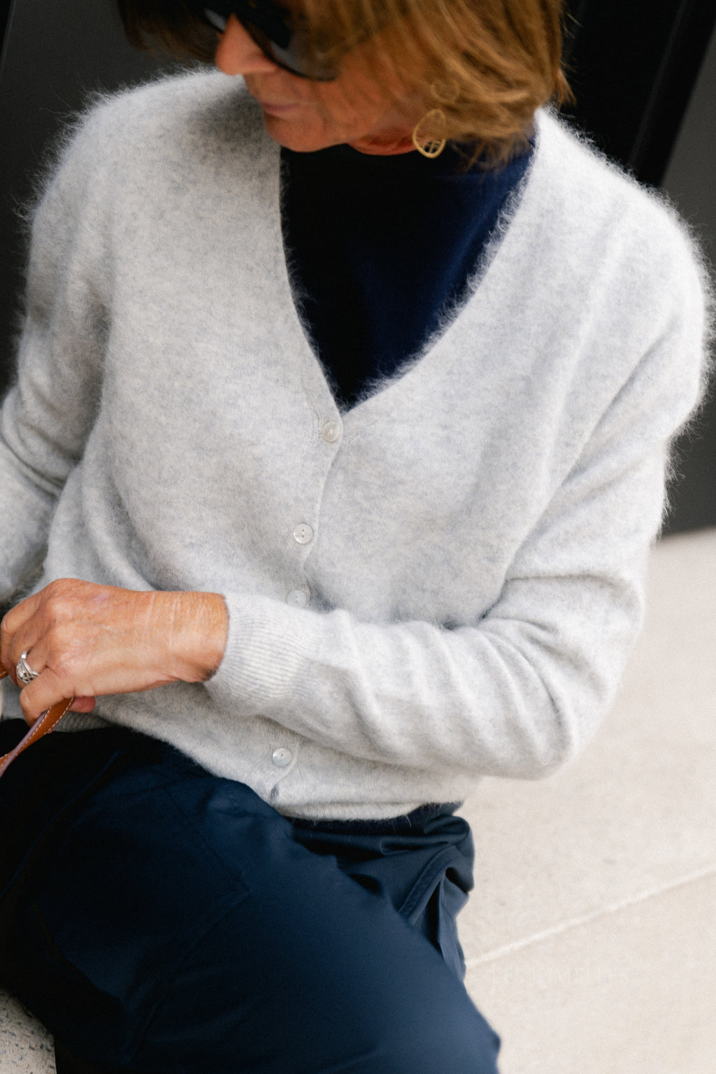 Eveline knitted cardigan grey melange