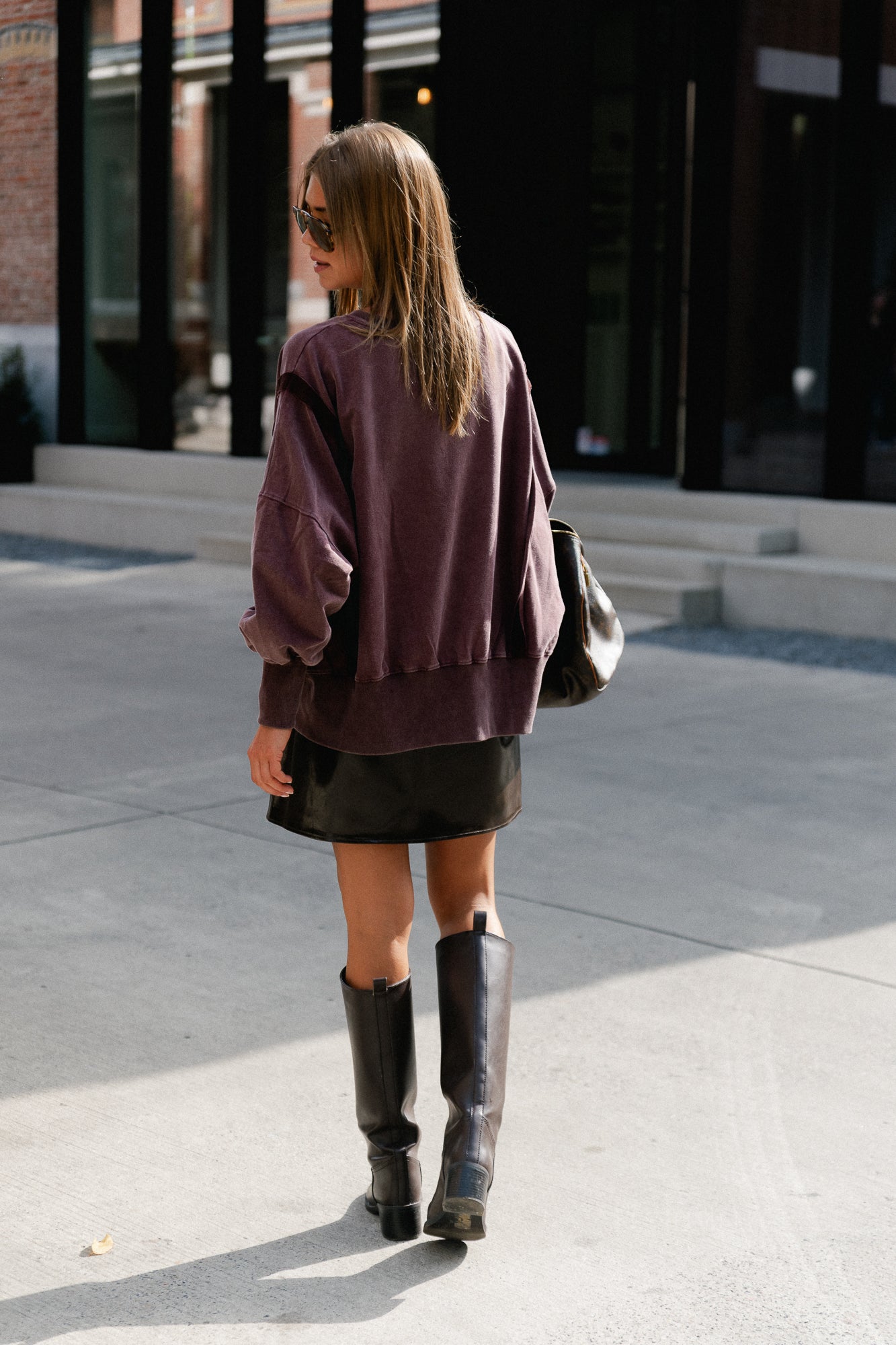 VIShinny skater skirt coffee bean