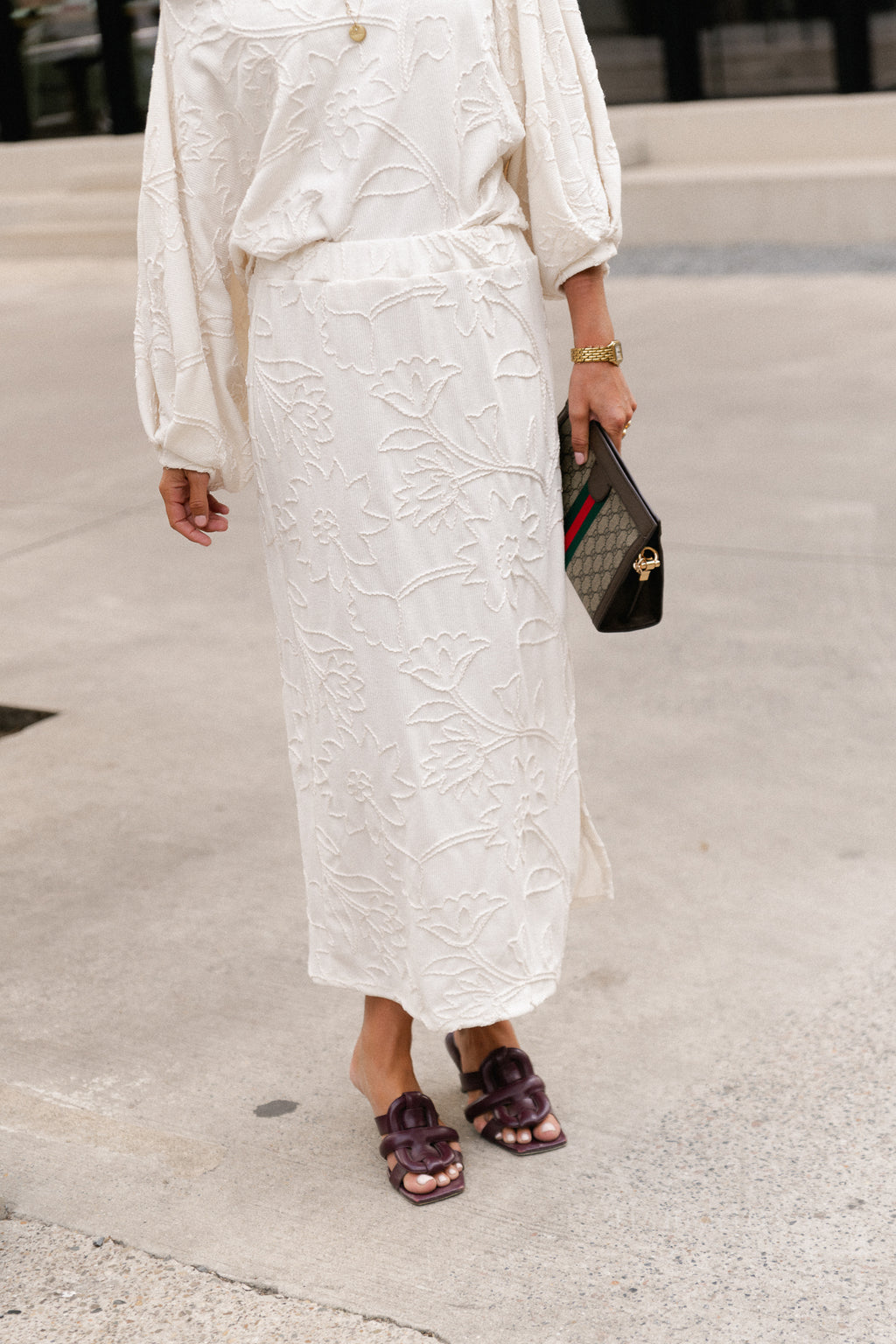 Cosette embroidered skirt ecru