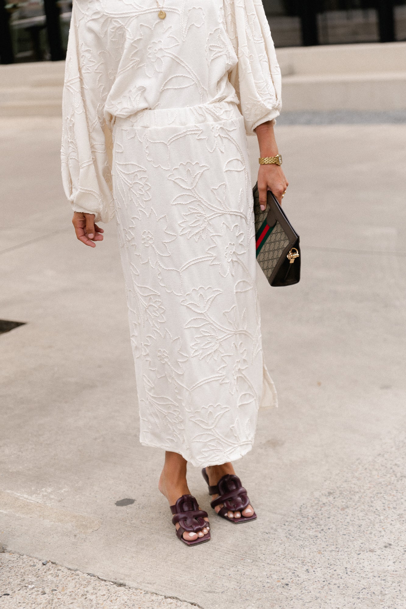 Cosette embroidered skirt ecru