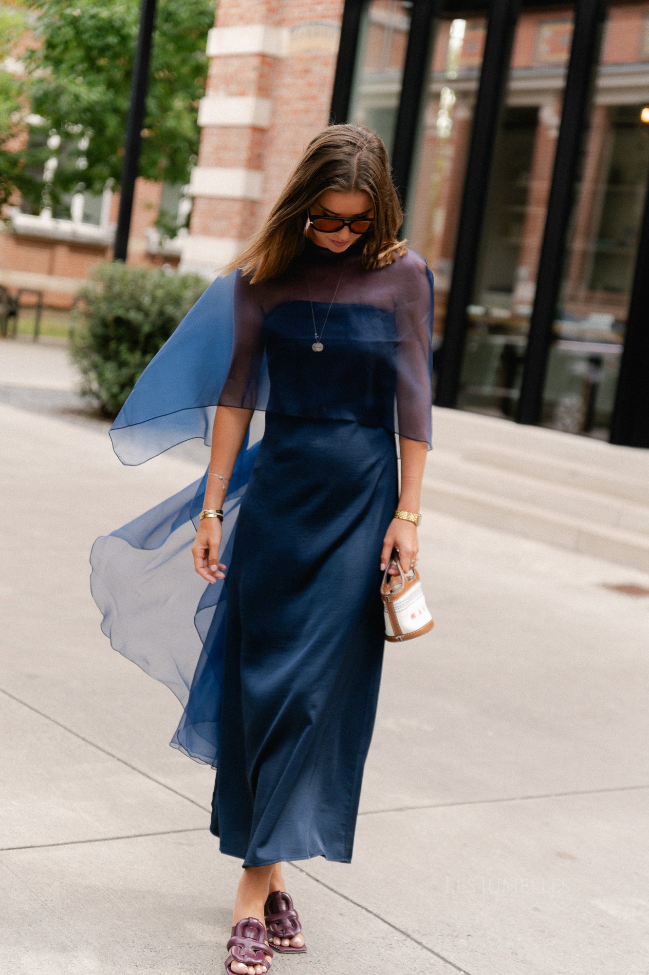 YASVima bandeau maxi dress - show navy blazer