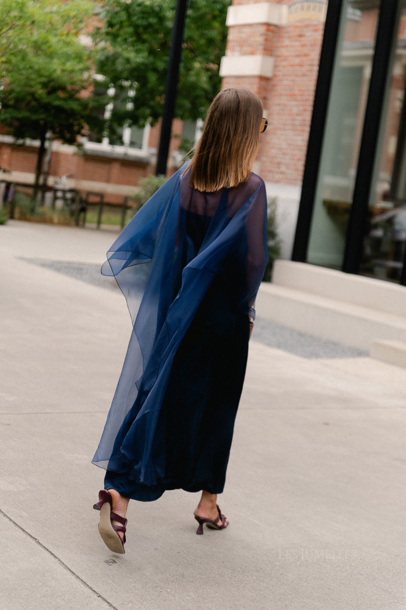 YASVima bandeau maxi dress - show navy blazer