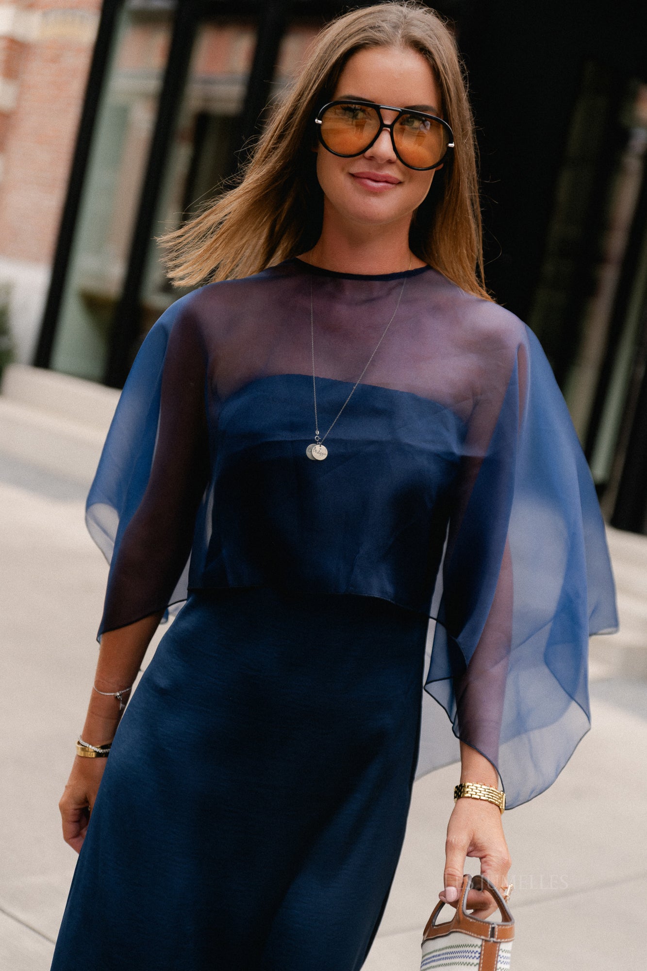YASVima bandeau maxi dress - show navy blazer