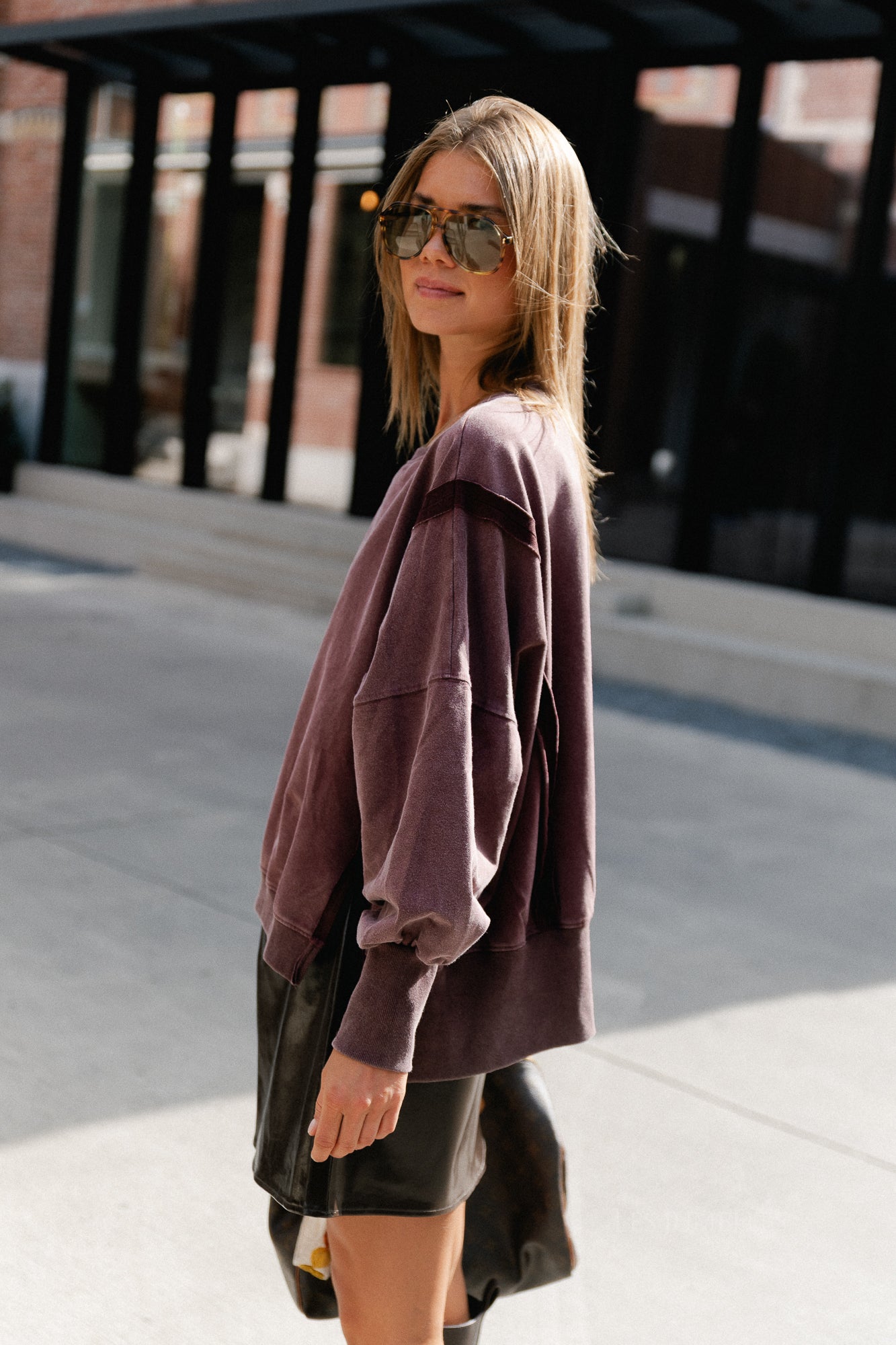 Rosalie sweater plum wine