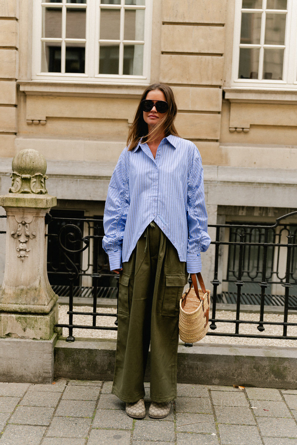 Ted longsleeve shirt stripe blue