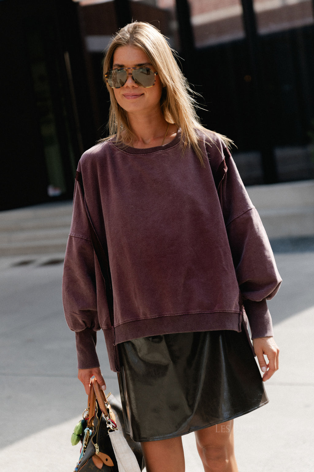 Rosalie sweater plum wine