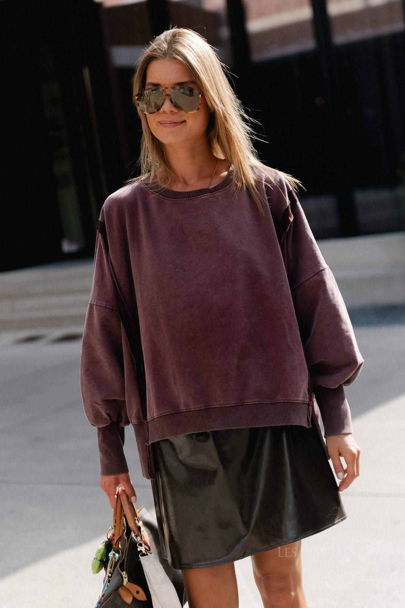 Rosalie sweater plum wine