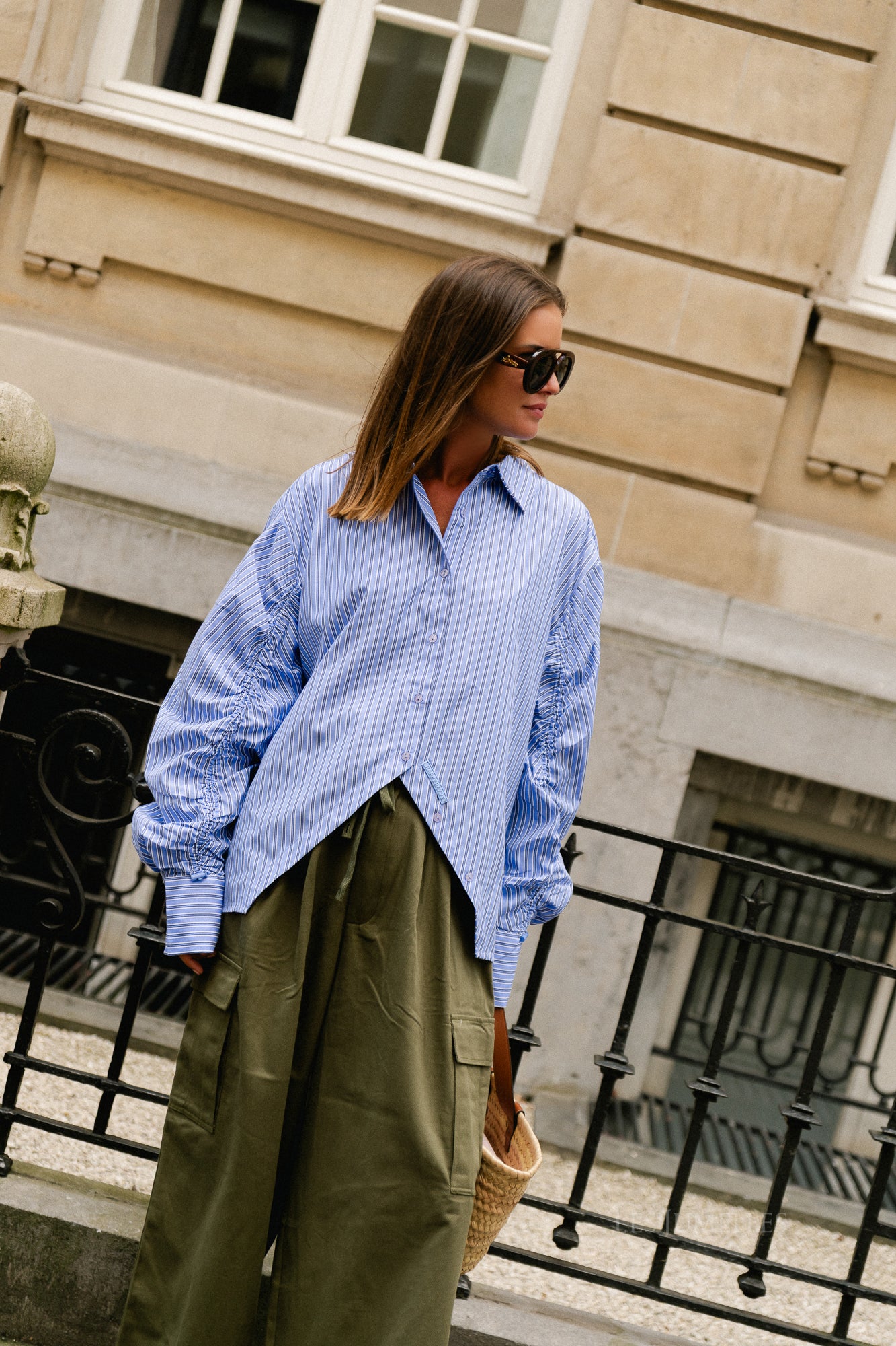 Ted longsleeve shirt stripe blue