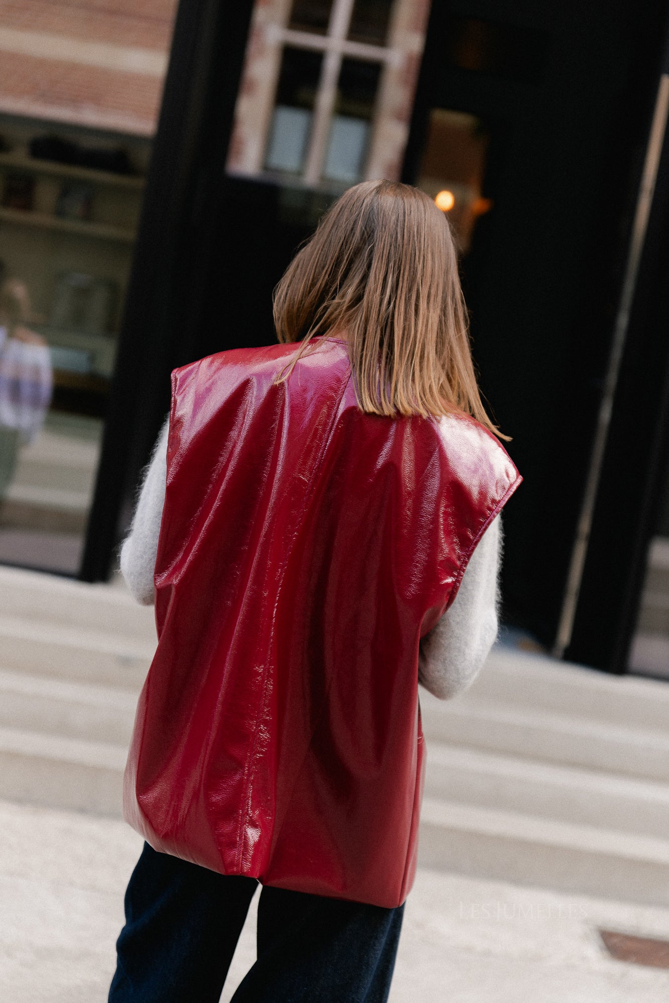 Sloan SL PU jacket cherry red