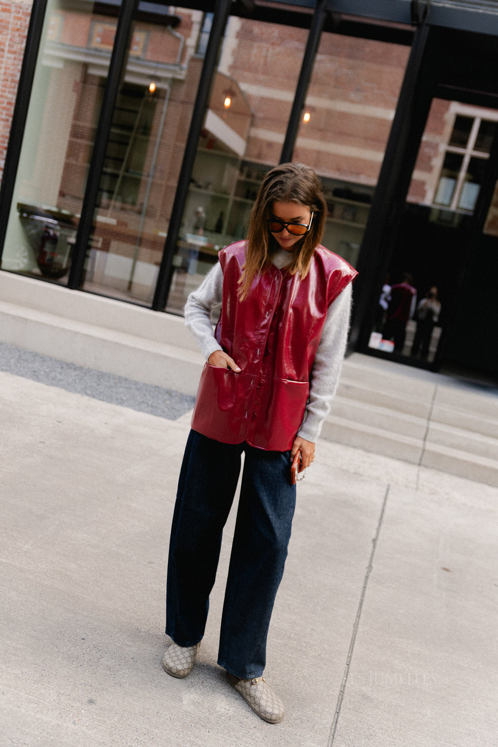 Sloan SL PU jacket cherry red
