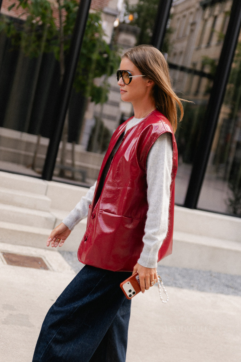 Sloan SL PU jacket cherry red