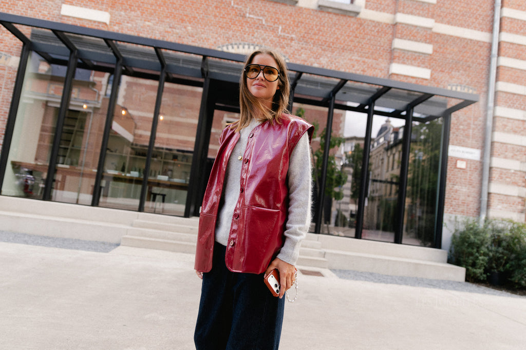 Sloan SL PU jacket cherry red