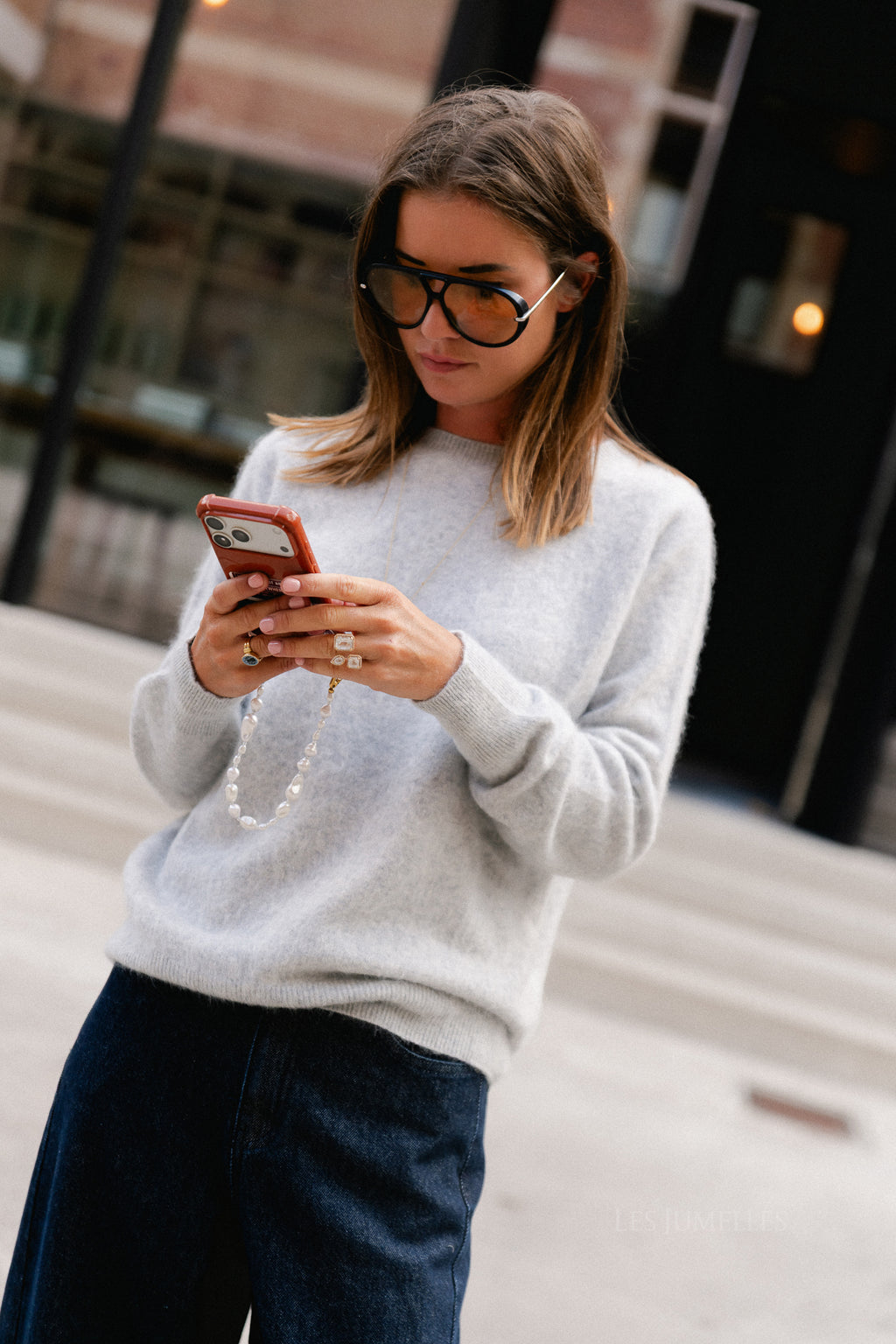 Madeleine knitted jumper grey melange