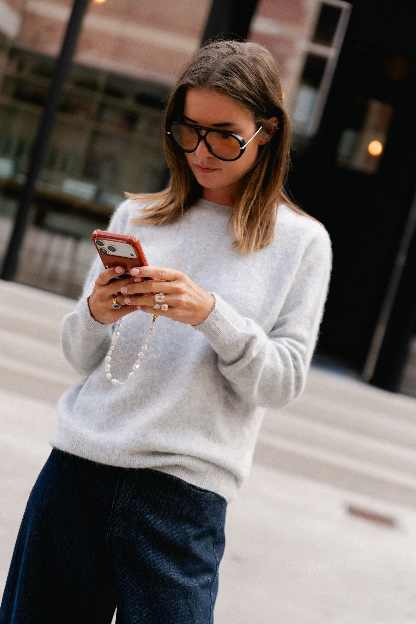 Madeleine knitted jumper grey melange
