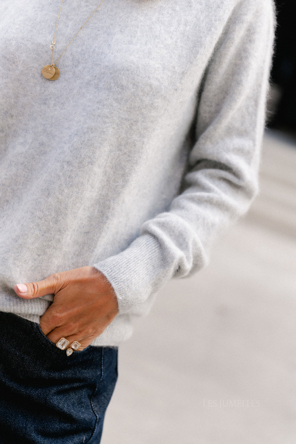 Madeleine knitted jumper grey melange