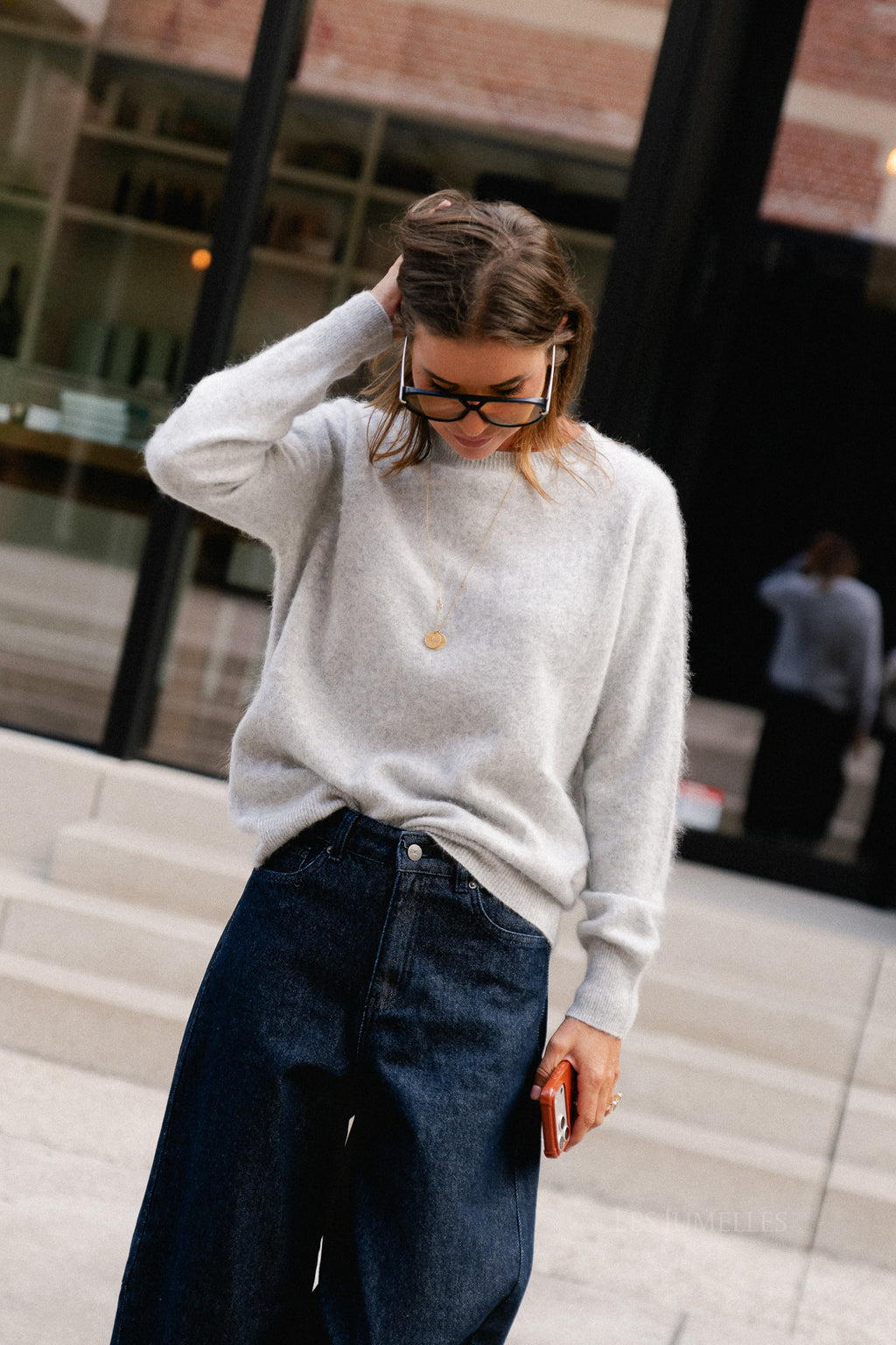 Madeleine knitted jumper grey melange