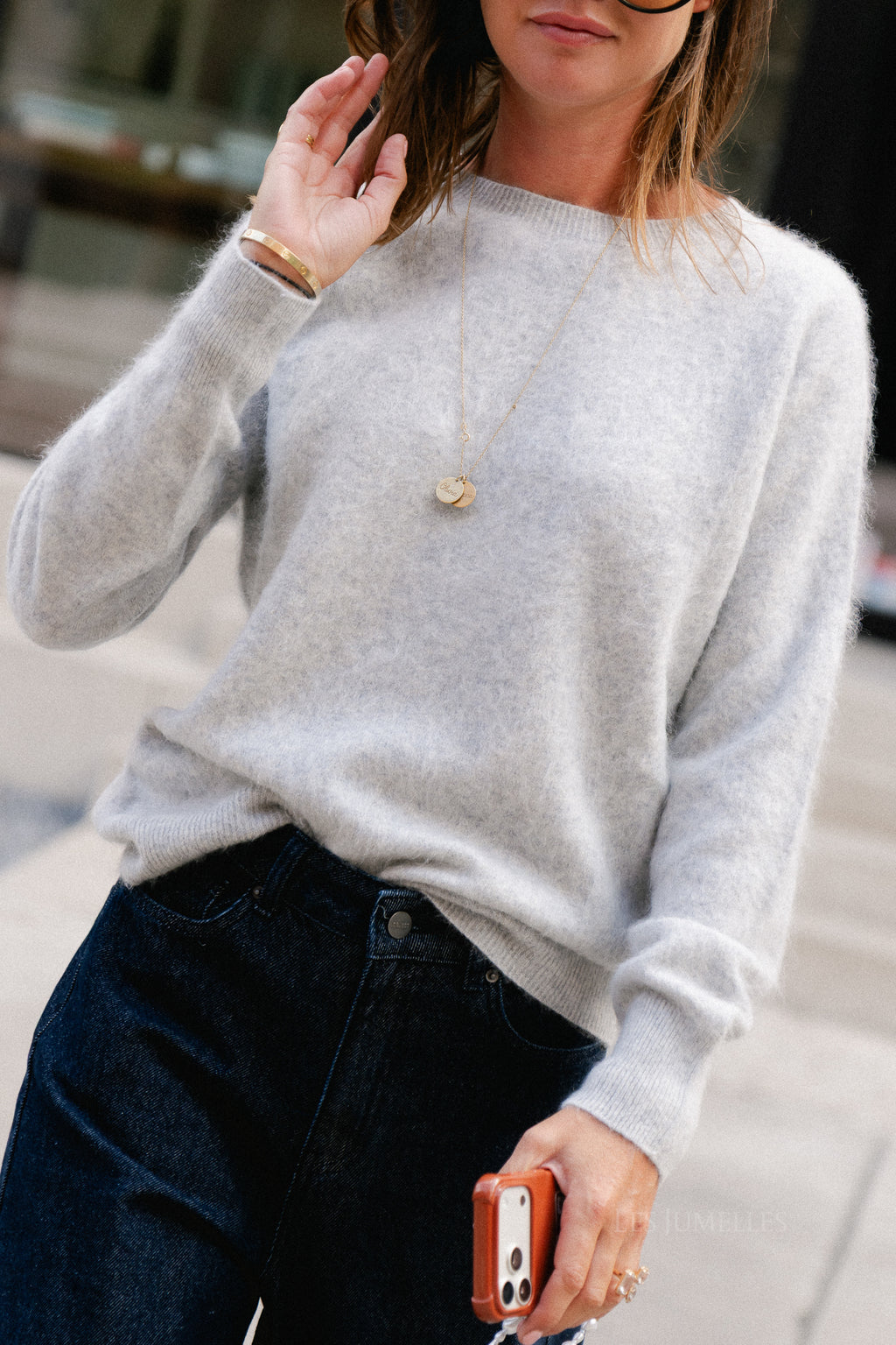 Madeleine knitted jumper grey melange