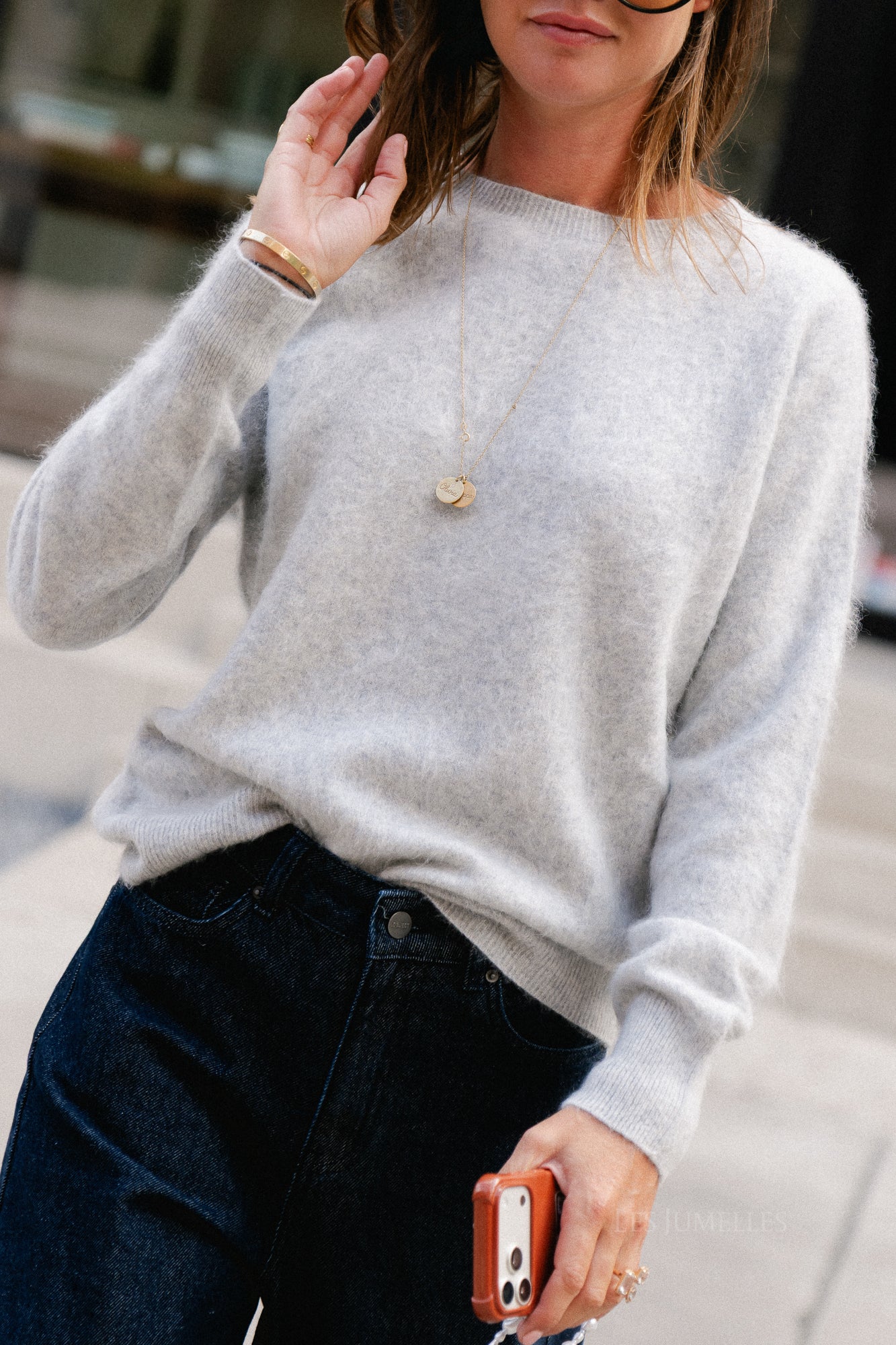 Madeleine knitted jumper grey melange