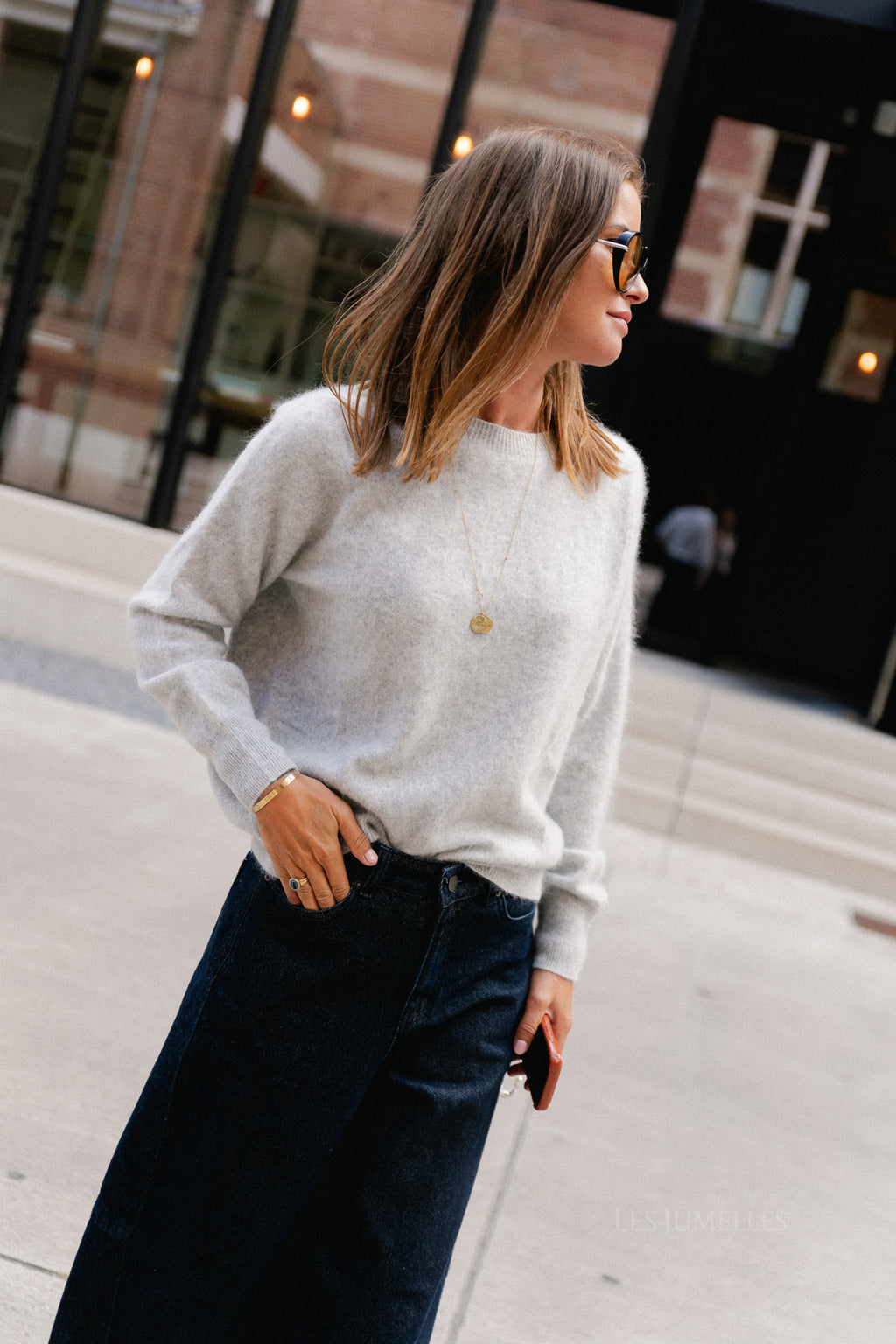Madeleine knitted jumper grey melange