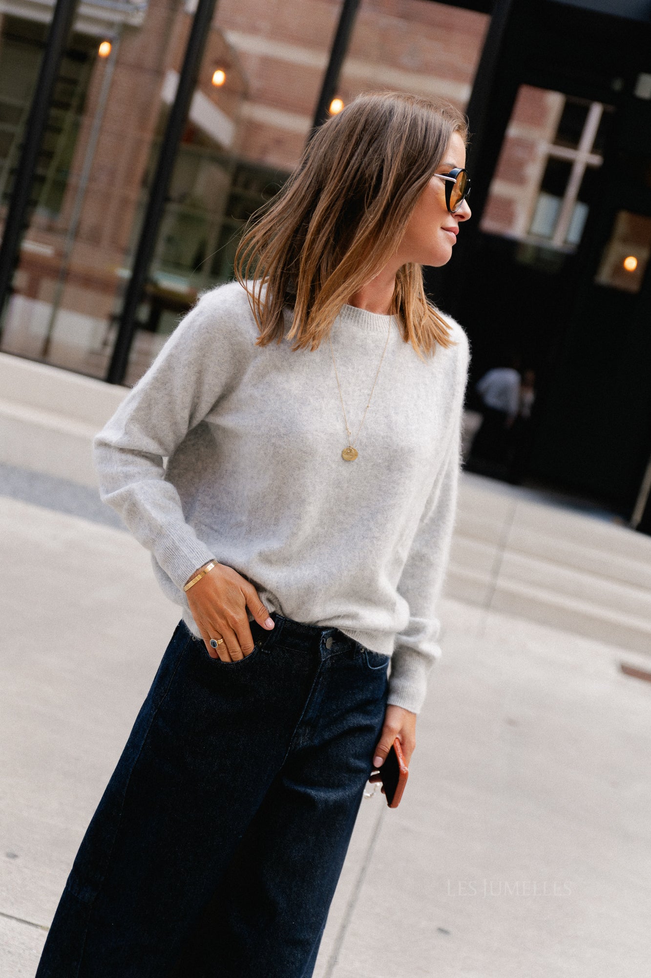 Madeleine knitted jumper grey melange
