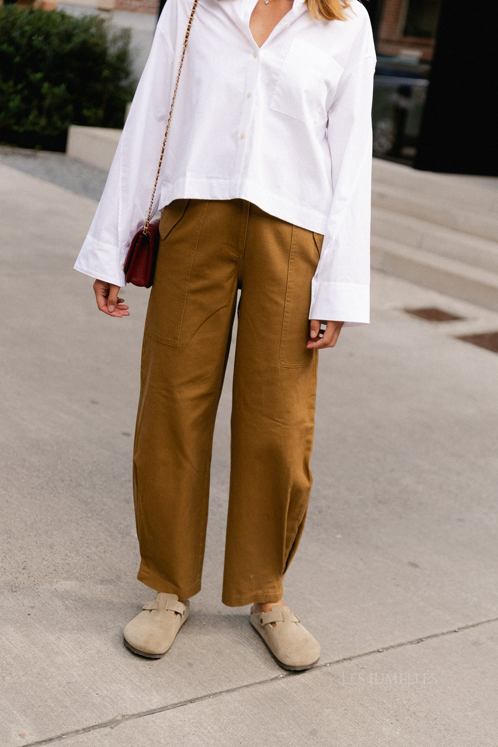ROUElia HW barrel jeans dull gold