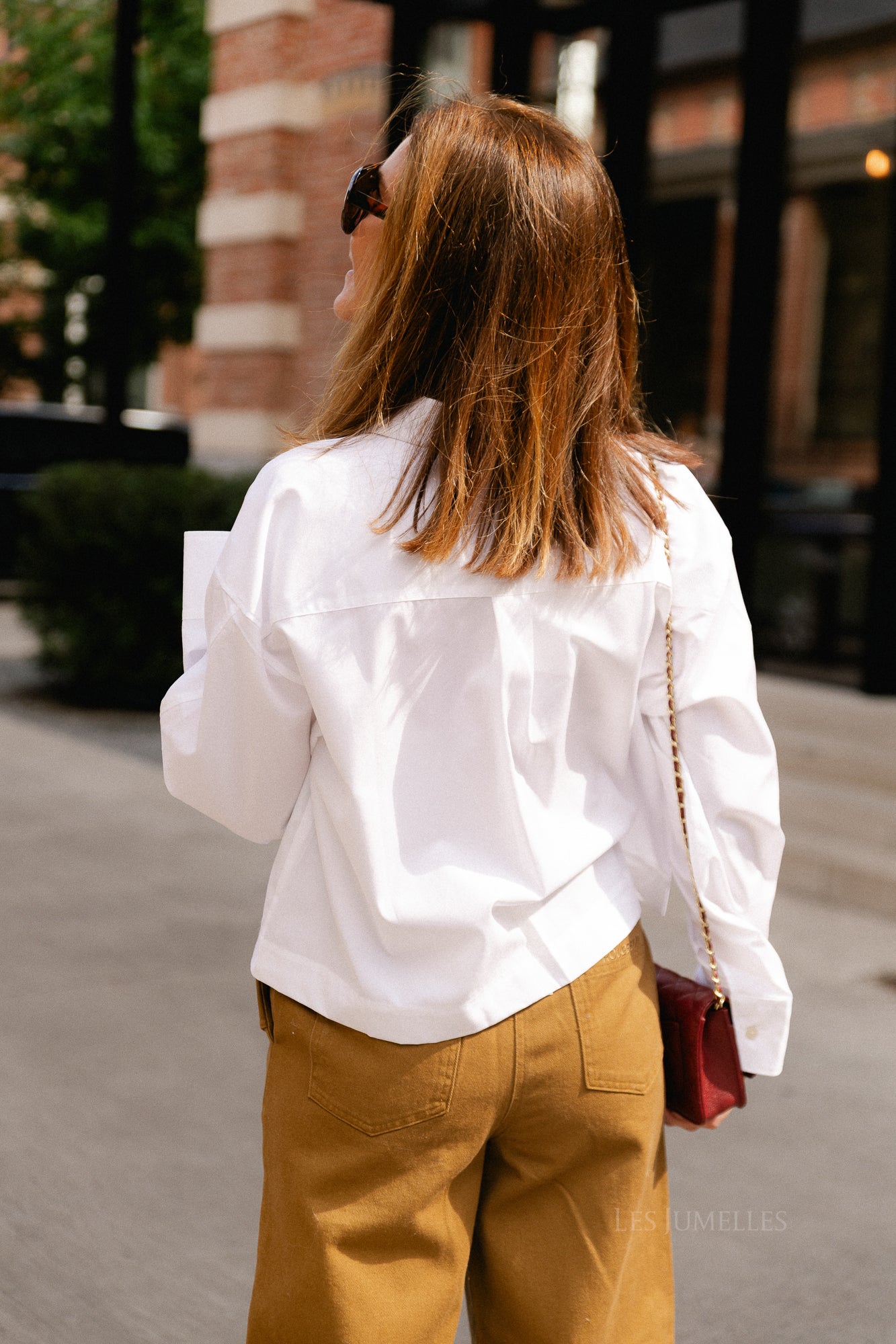 SLWDannie LS cropped boxy shirt bright white