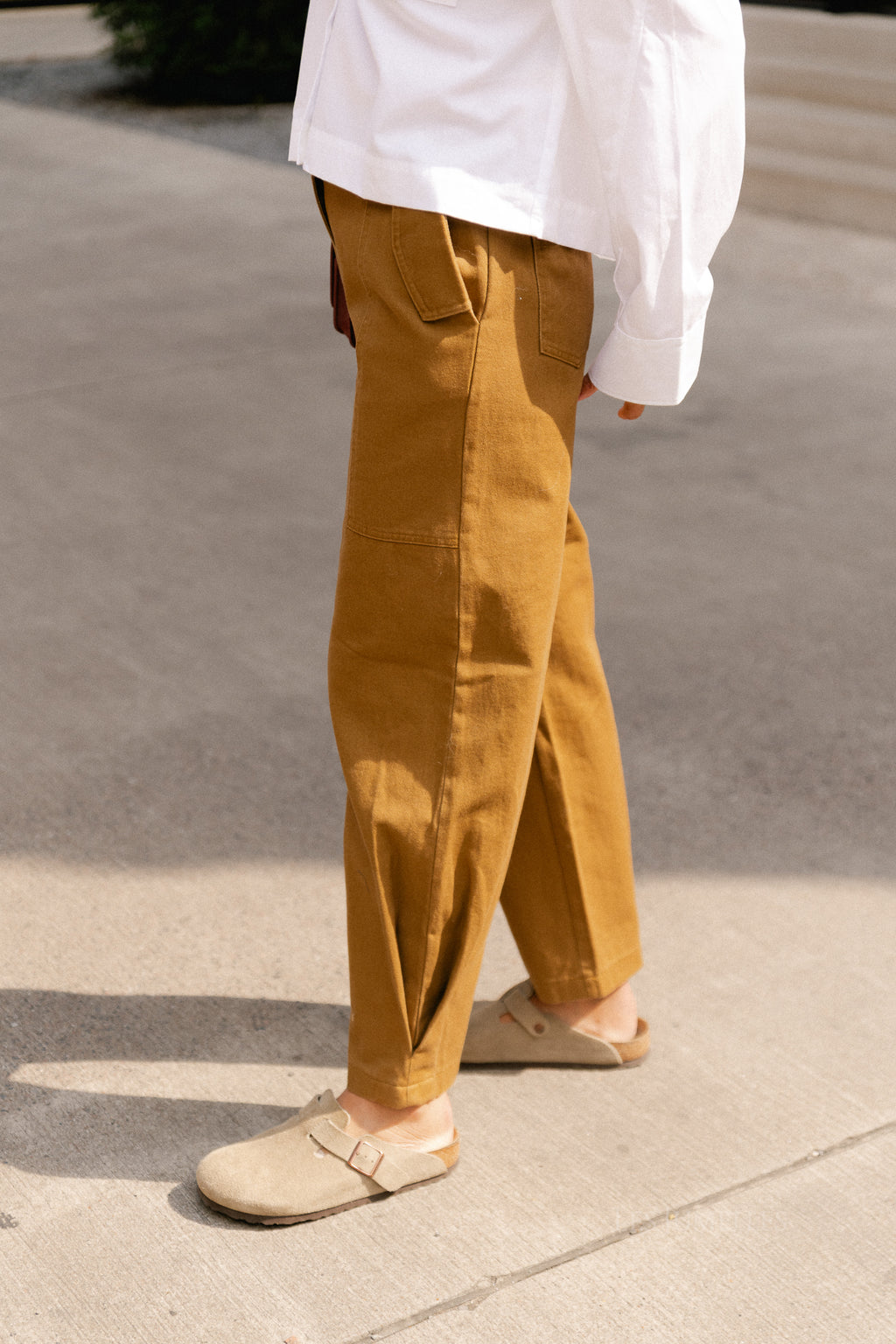 ROUElia HW barrel jeans dull gold