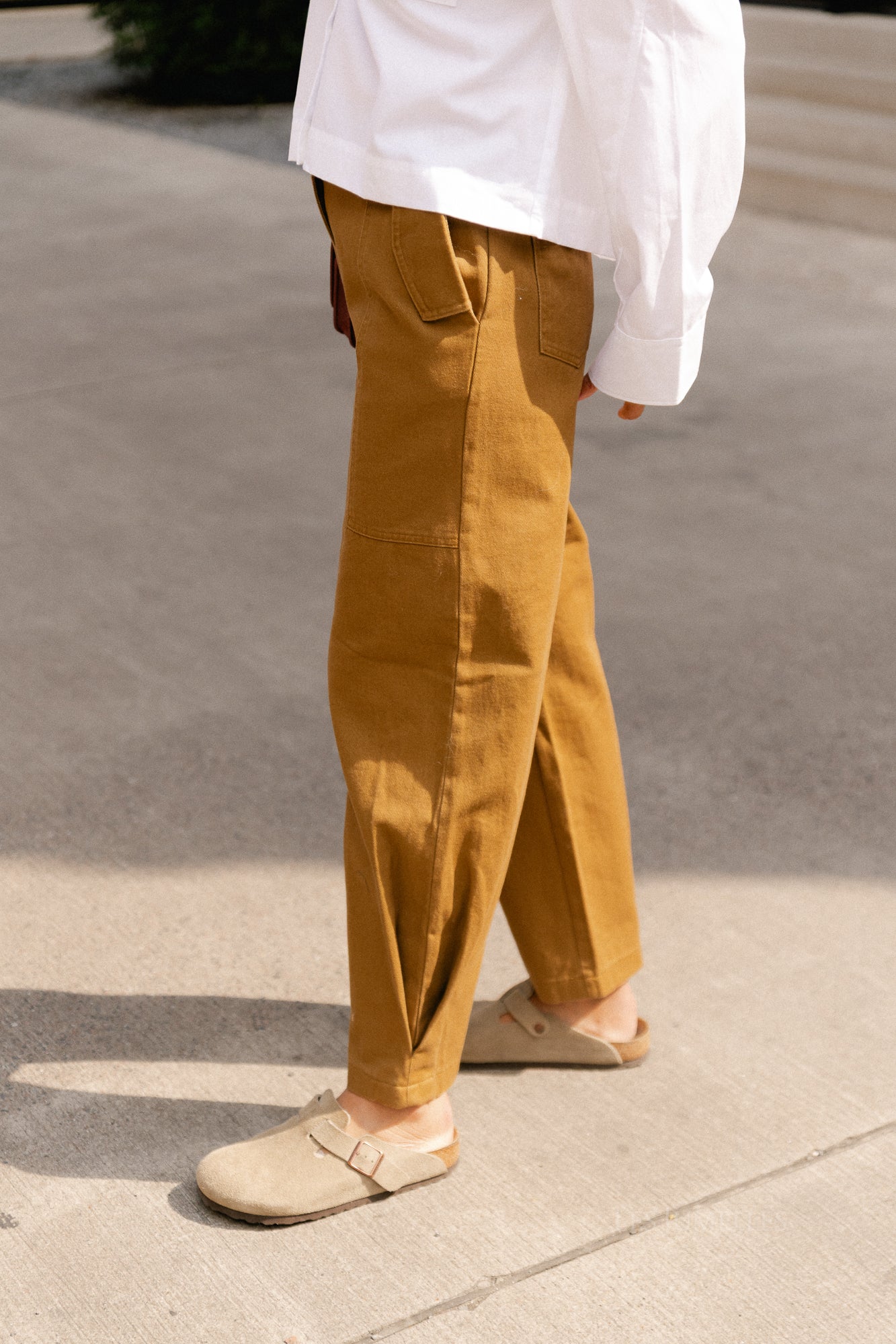 ROUElia HW barrel jeans dull gold