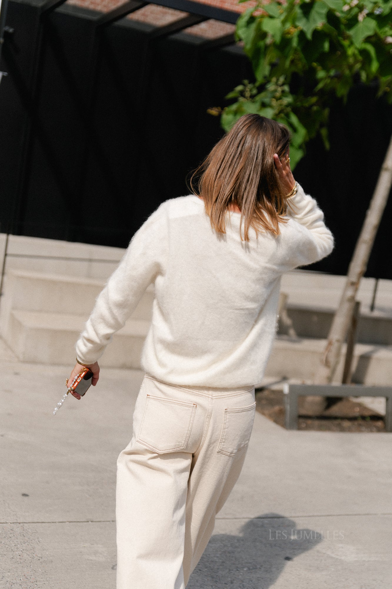 OBJRabea MW LO barrel jeans beige denim