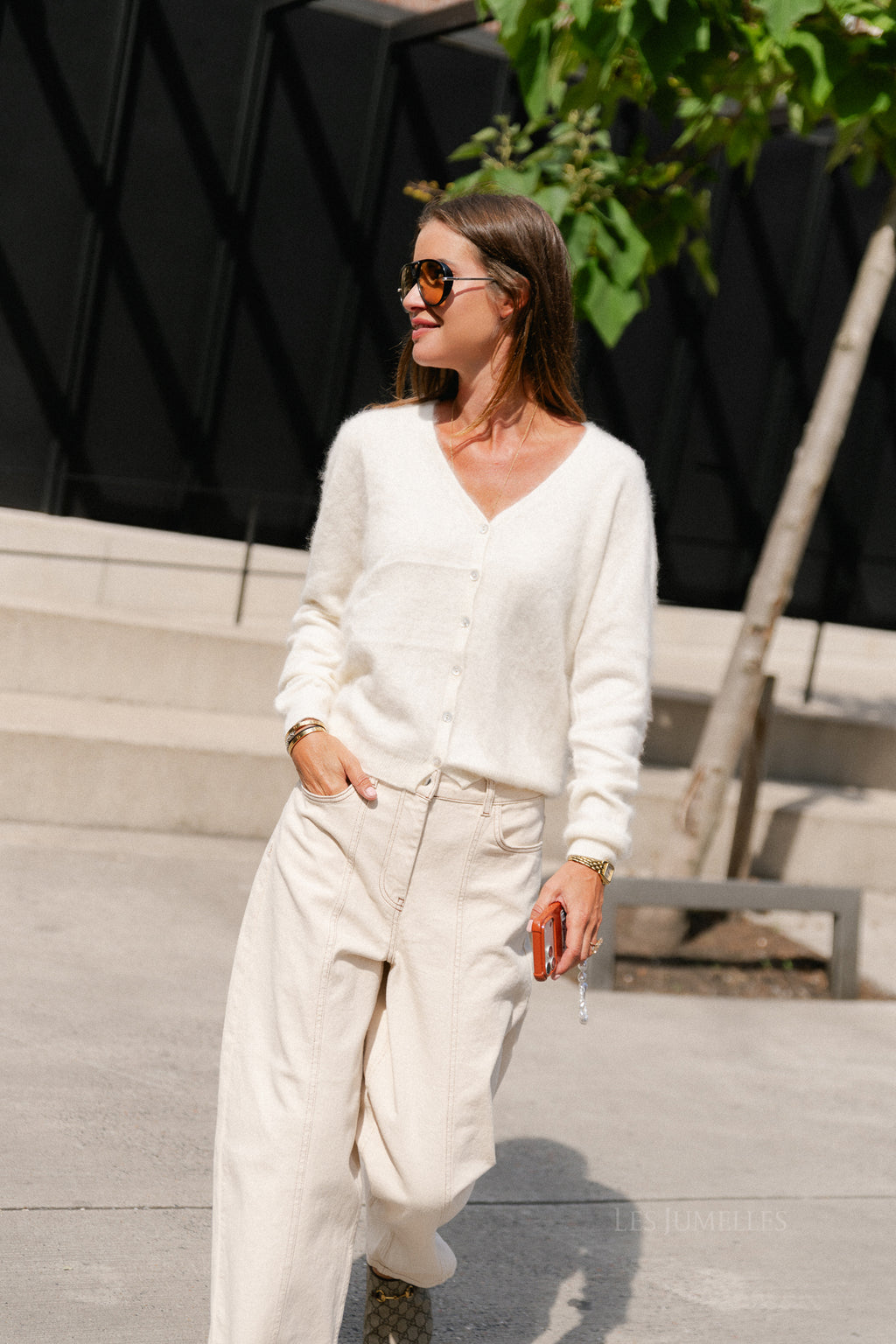 Eveline knitted cardigan ecru