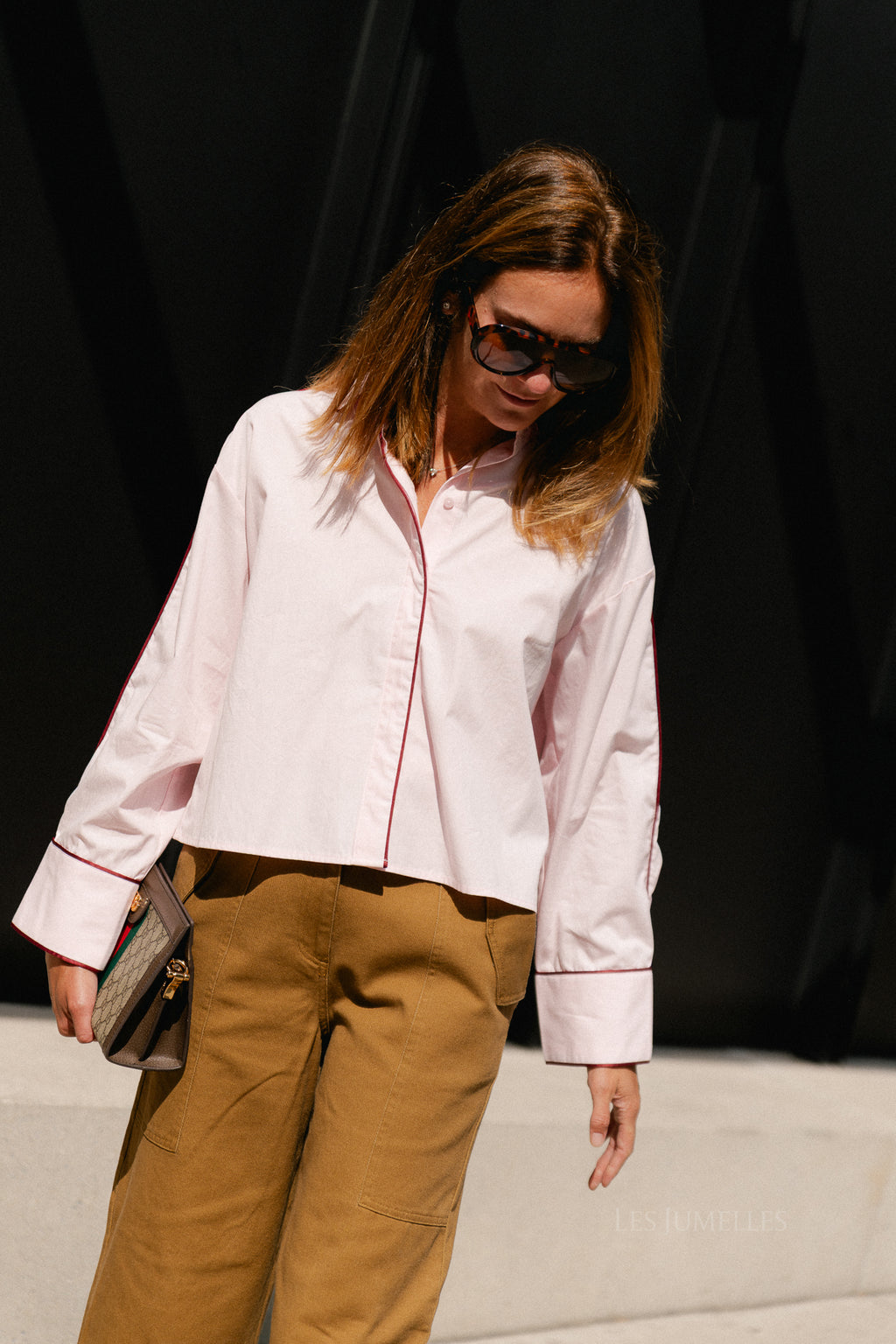 YASLee LS piping shirt ballerina/fig