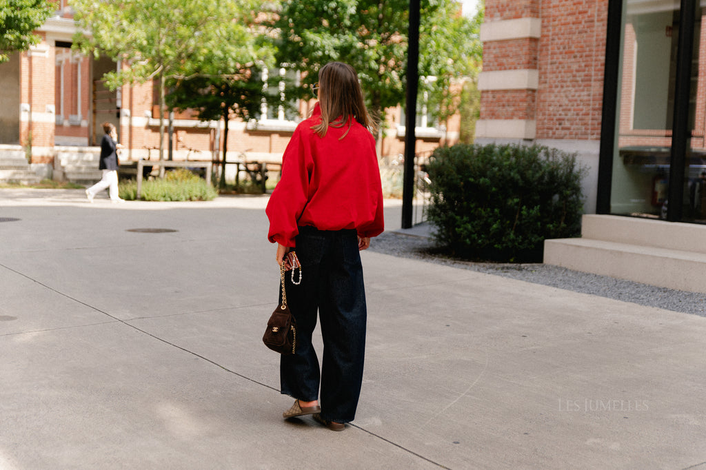 Stella funnel neck jacket red