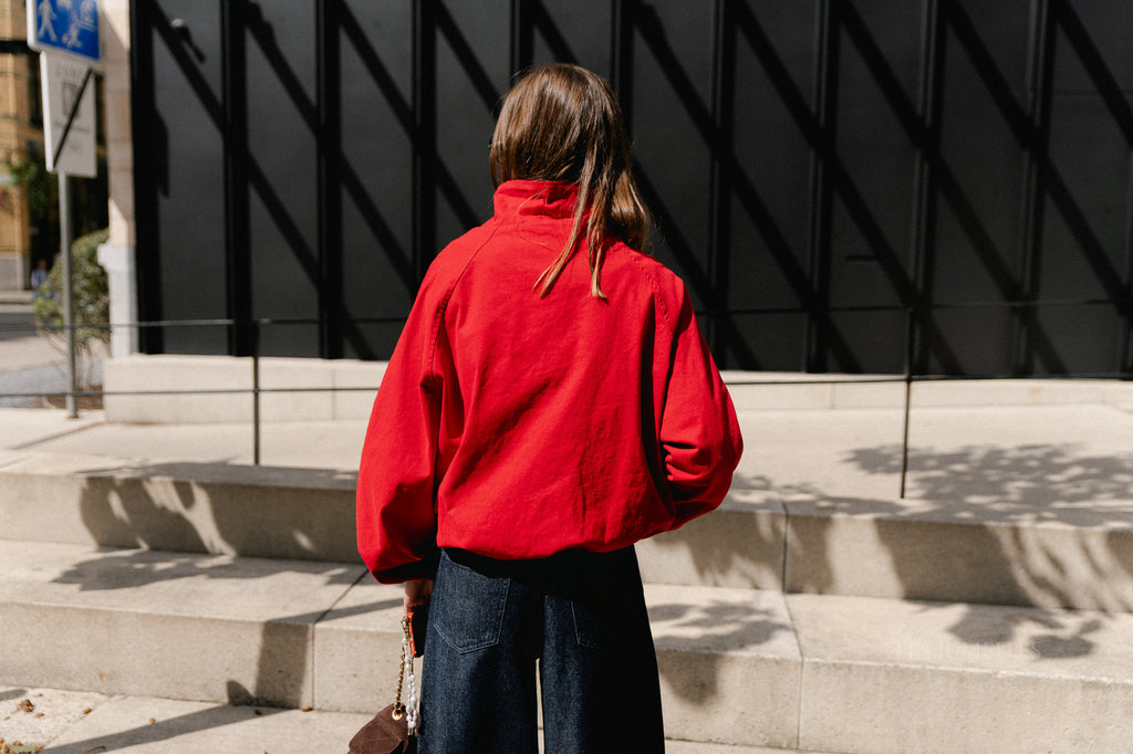 Stella funnel neck jacket red