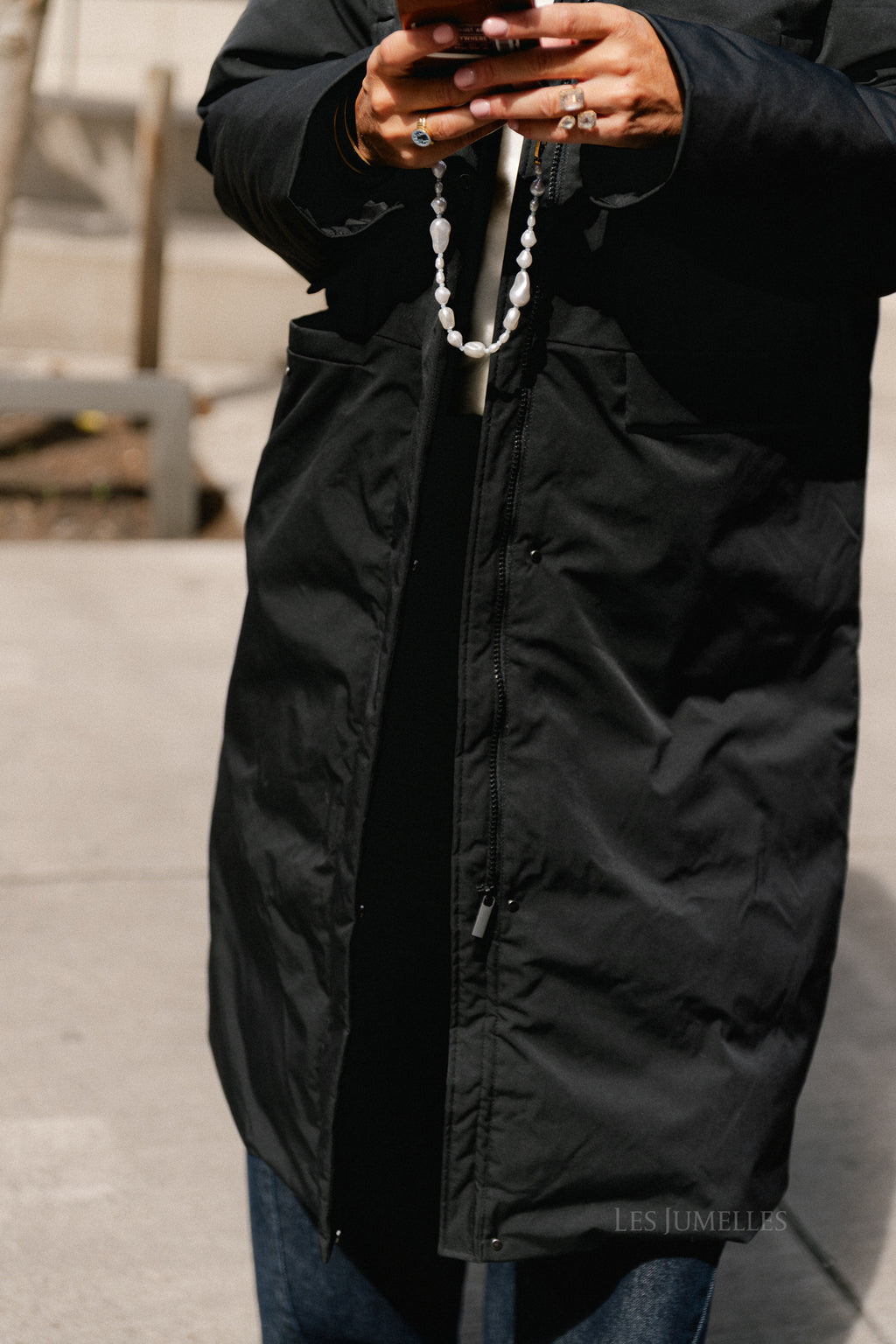 OBJKelyn LS RE long jacket black
