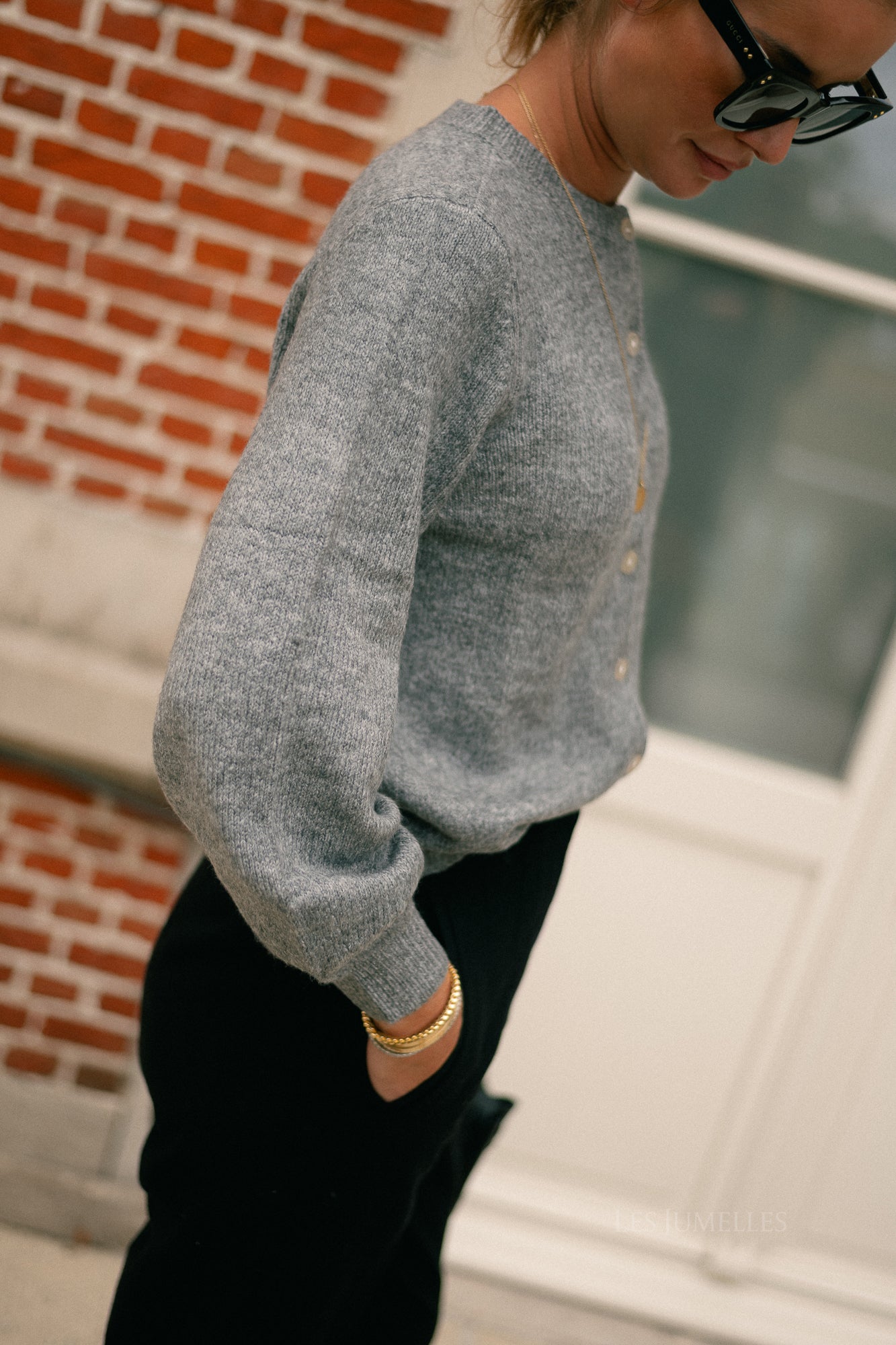 VIGladys O-neck knit cardigan medium grey melange