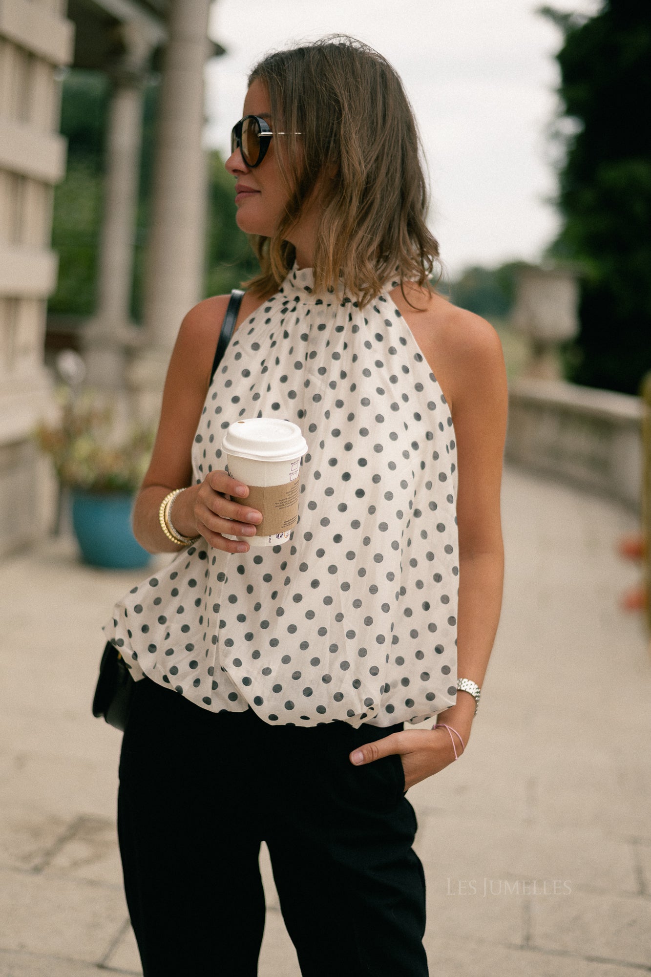 Marie halterneck top polkadots
